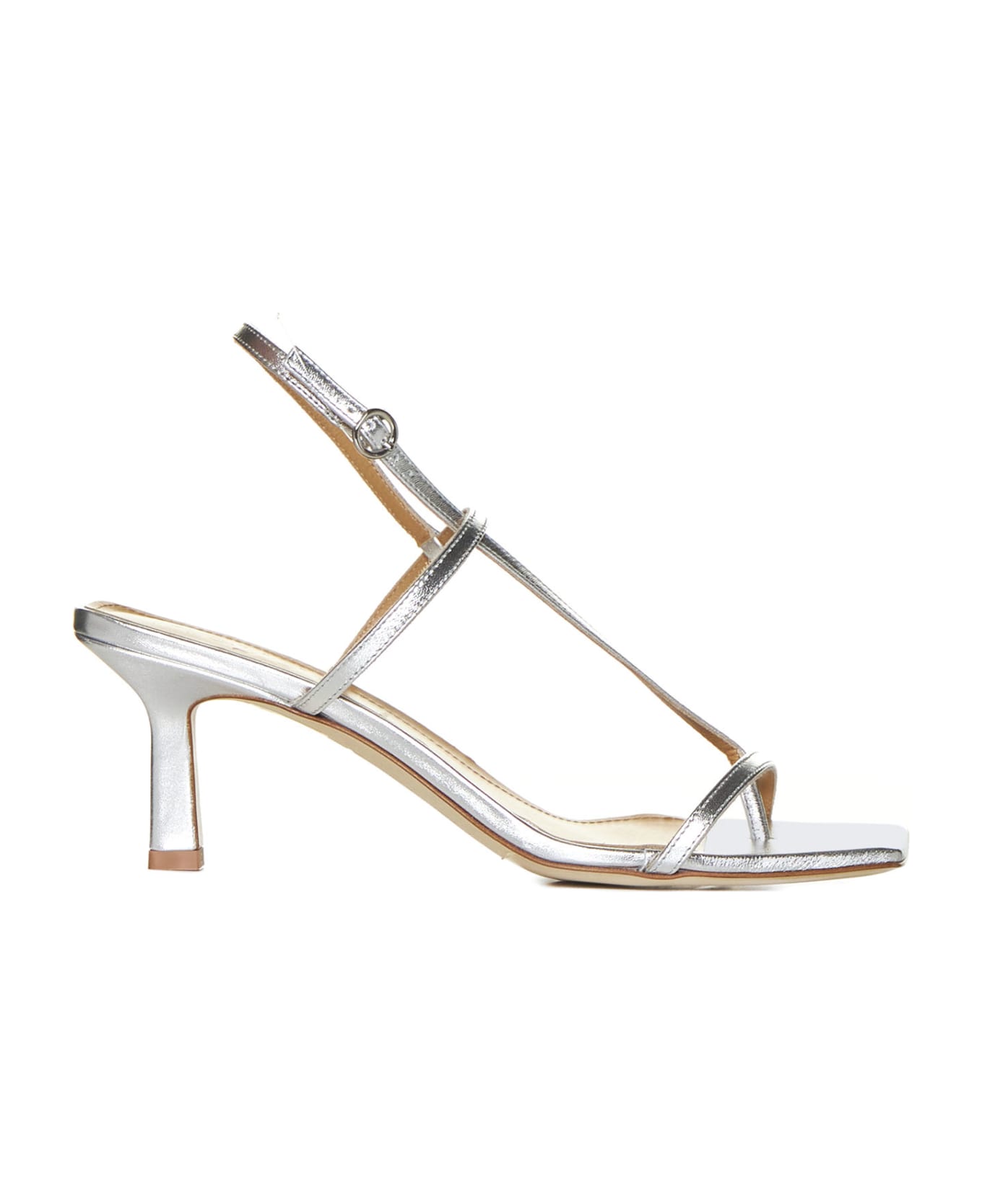 aeyde Sandals - Laminated silver