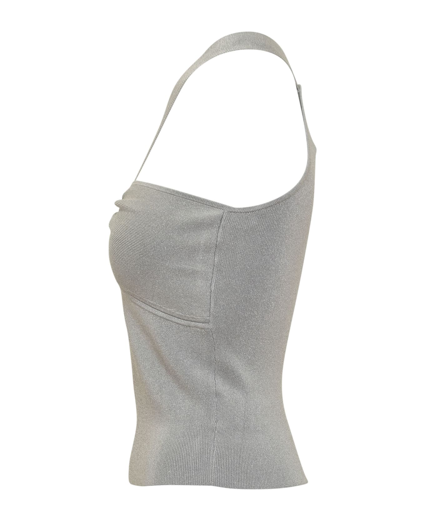 Michael Kors Top With Drop Opening - Silver トップス