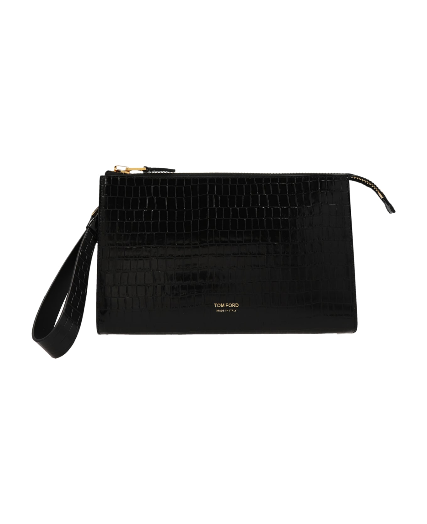 Clutches Tom Ford - Logo croc leather clutch bag - H0500LCL239G1N001