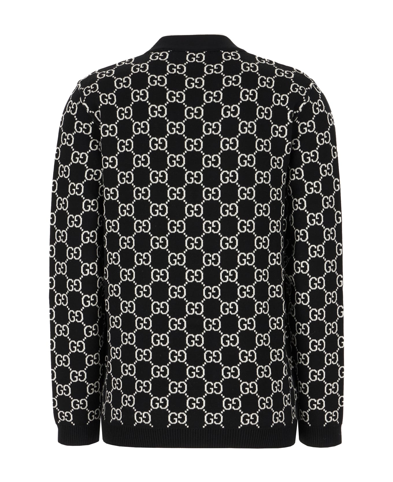 Gucci Gg Logo Cardigan - NERO BIANCO