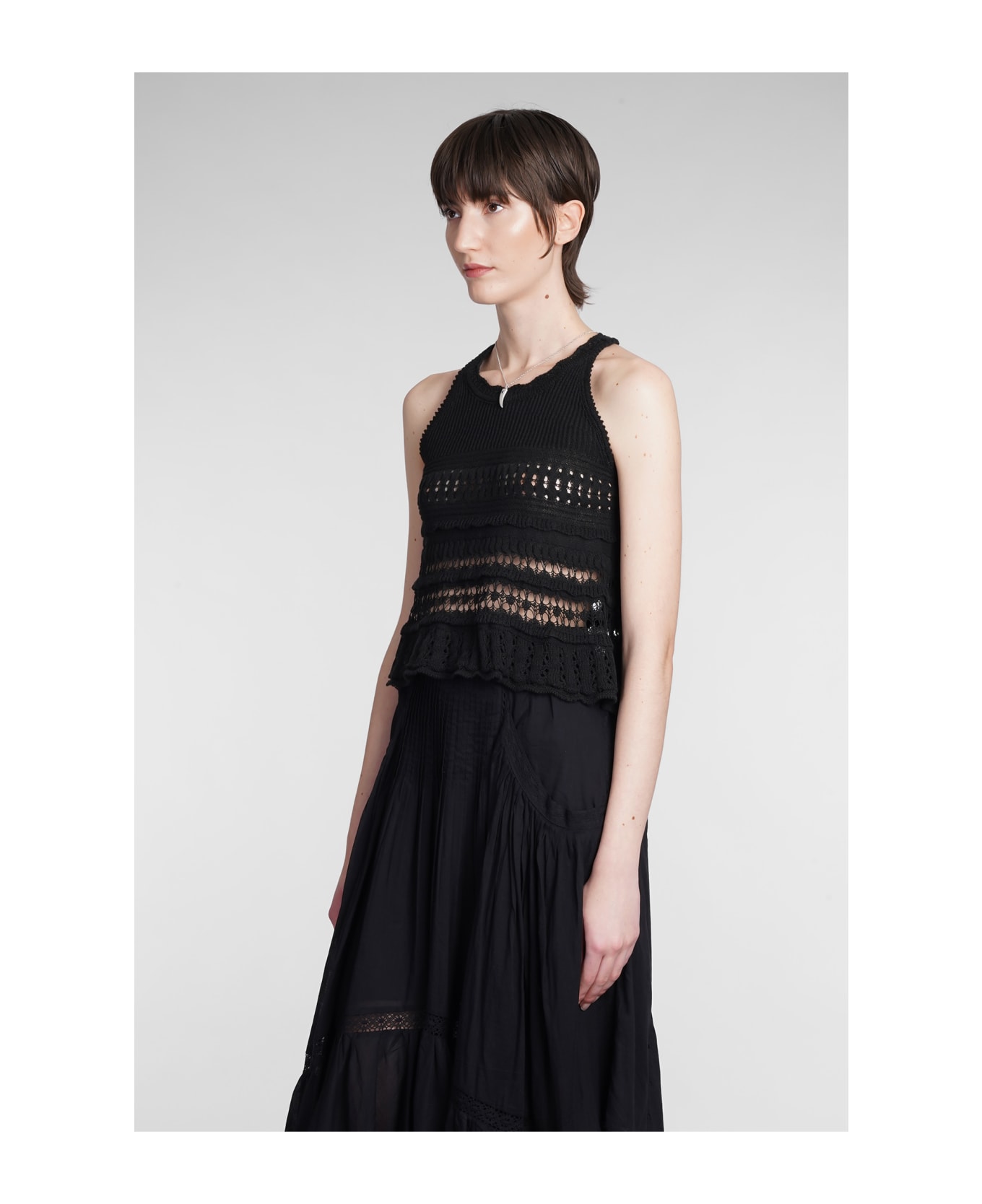 Isabel Marant Étoile Fico Topwear In Black Cotton - Nero