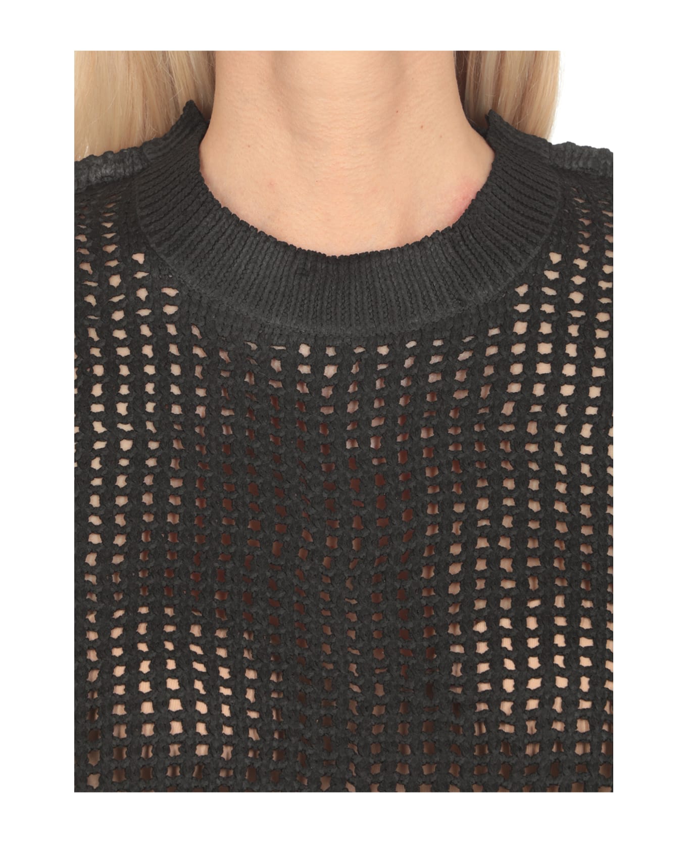 Junya Watanabe T-shirt With Net - Black
