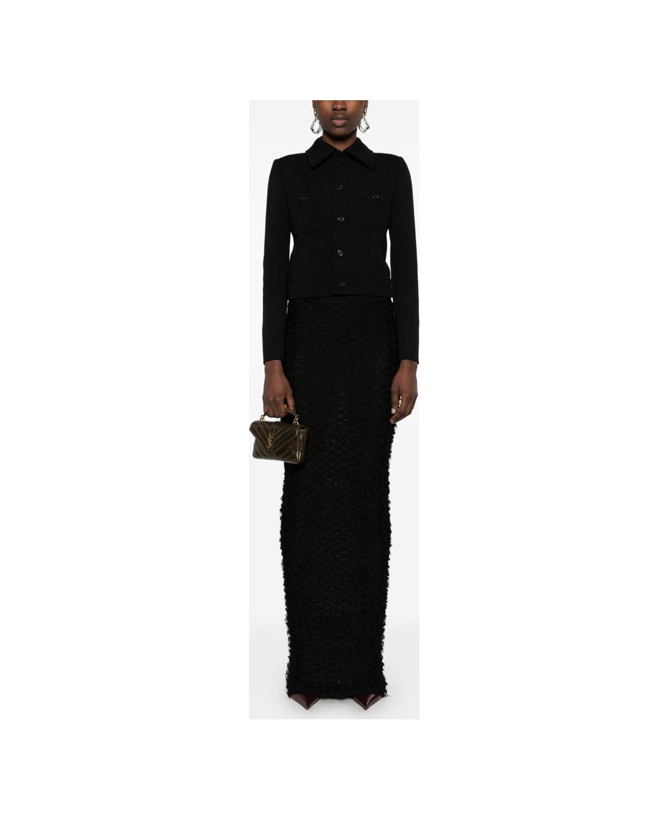 Saint Laurent Buttoned Jacket - Black