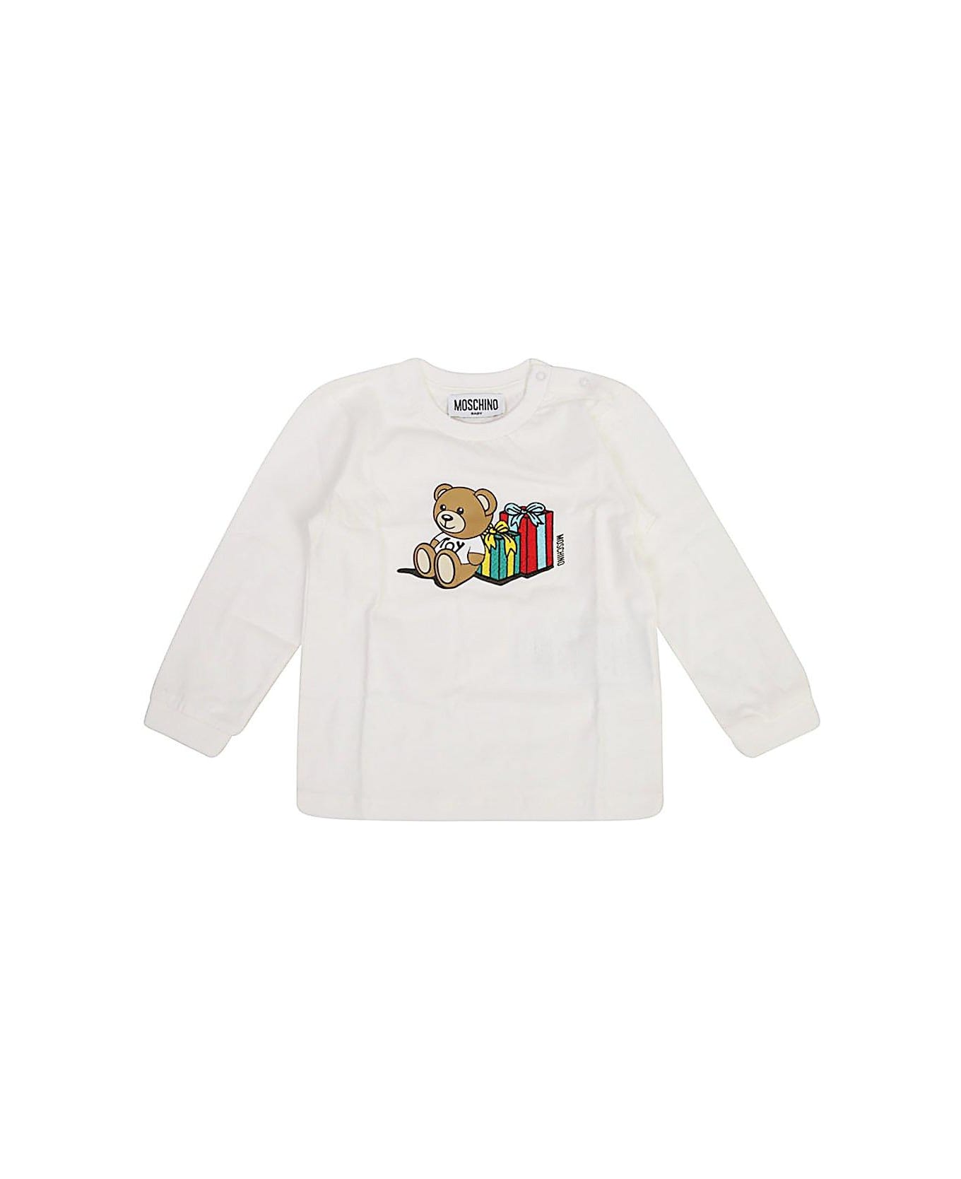 Moschino Teddy Bear-printed Long-sleeved T-shirt - White Tシャツ＆ポロシャツ