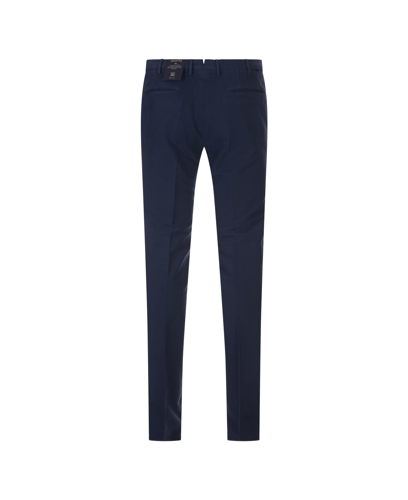 Incotex Slim Fit Trousers In Blue Certified Doeskin - Blue