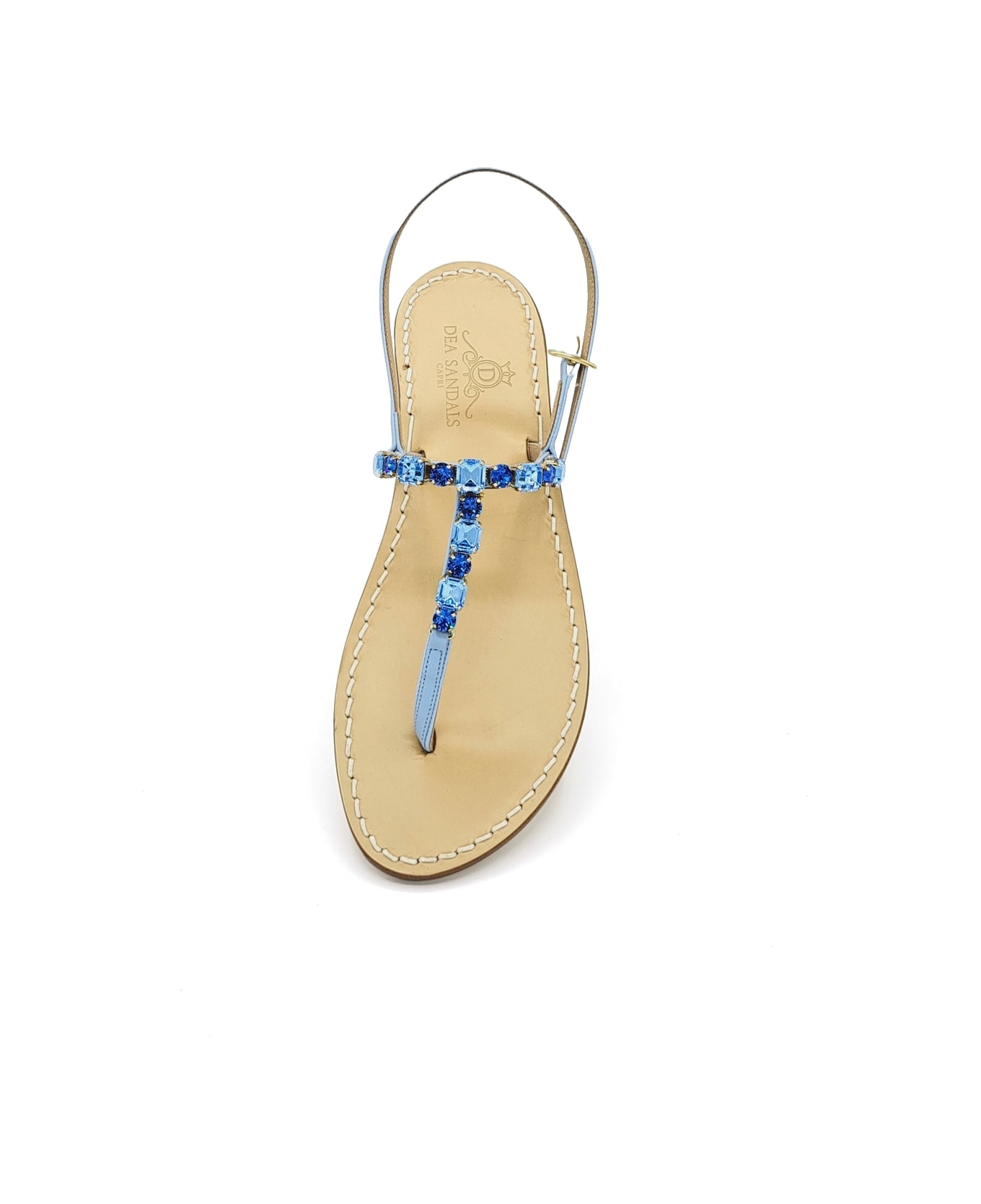 Dea Sandals Linear Light Blue Jewel Sandals - light blue, denim blue, sky blue, crystals