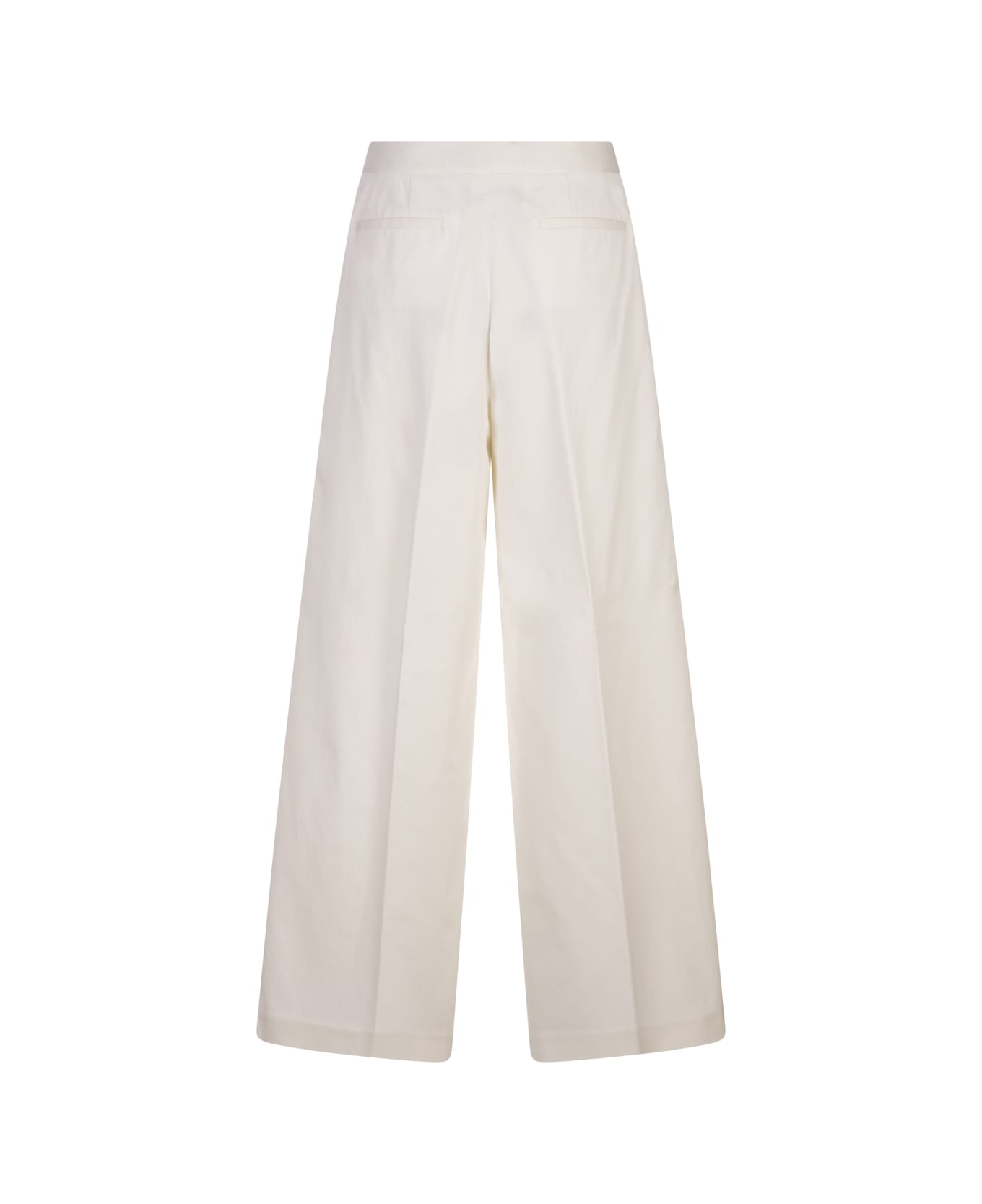 Fabiana Filippi Wide White Gabardine Trousers - White