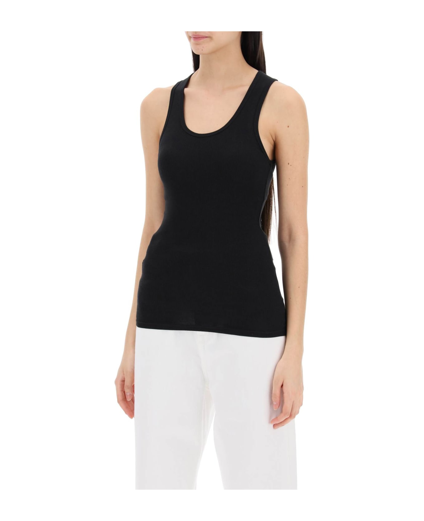 WARDROBE.NYC Ribbed Sleeveless Top With - BLACK (Black)