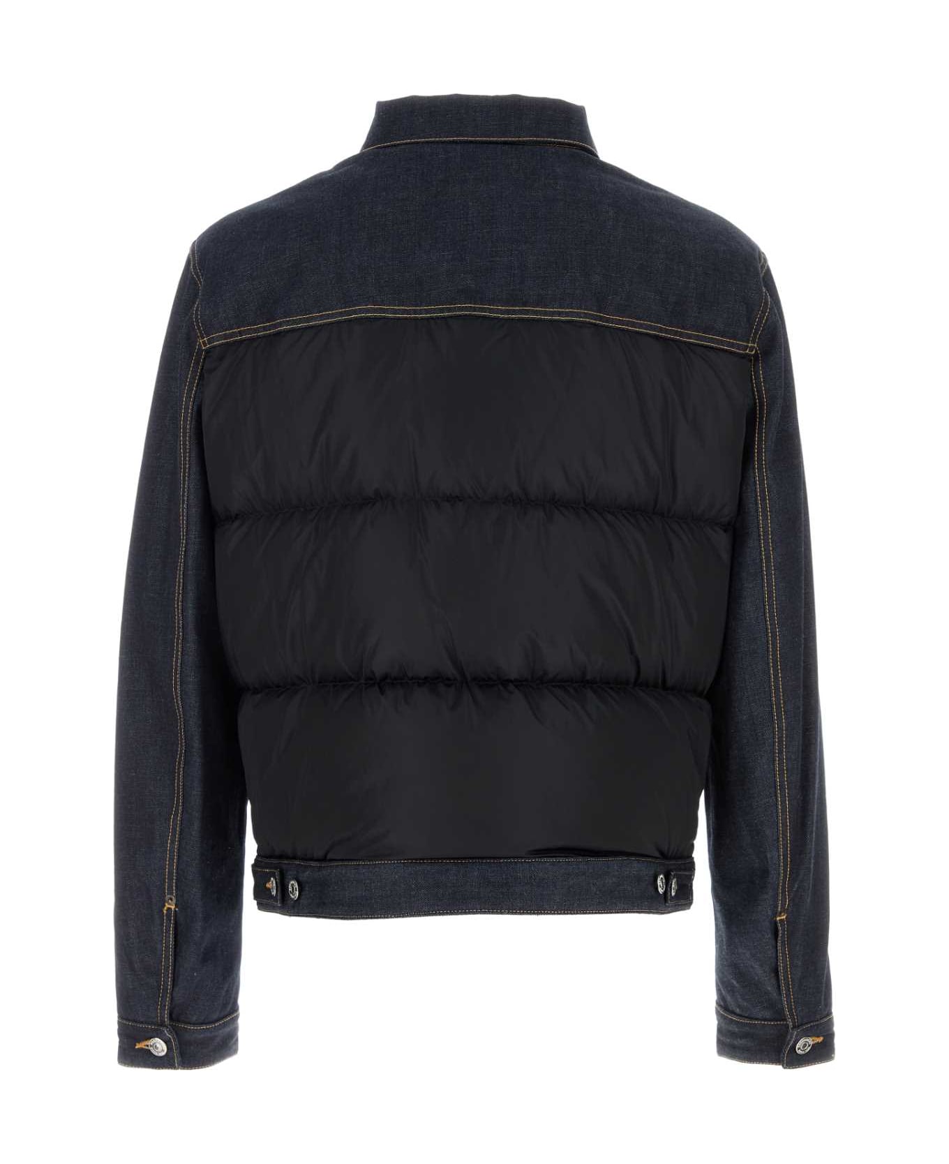 Dsquared2 Two-tone Denim And Polyester Down Jacket - NAVYBLUEBLUE