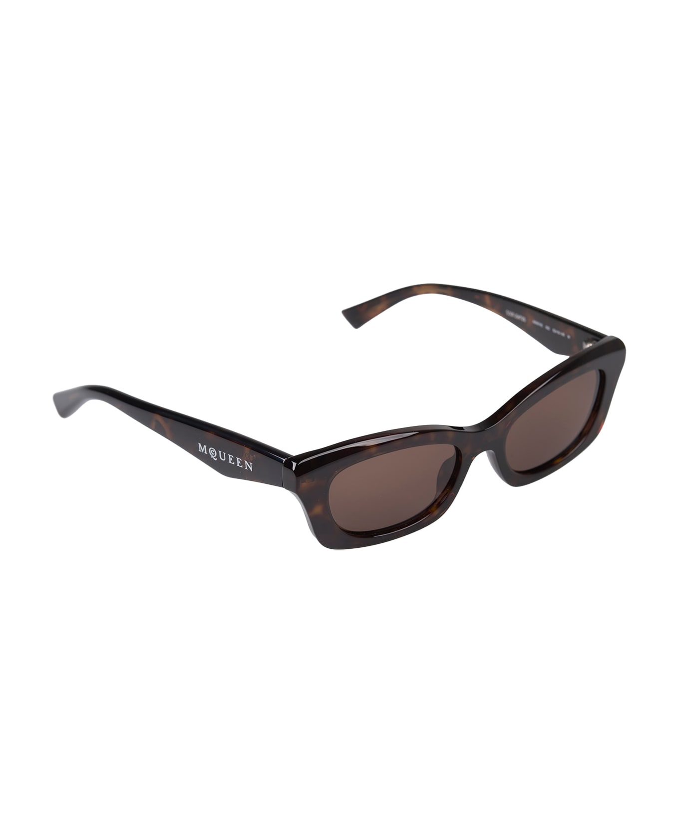 Alexander McQueen Geometric Sunglasses With Mcqueen Logo In Havana - Brown