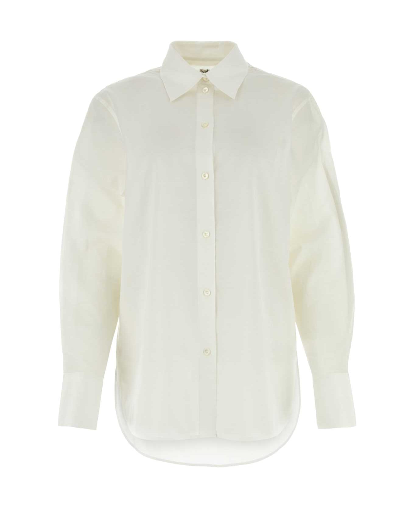 Totême White Cotton And Lyocell Oversize Shirt - WHITE