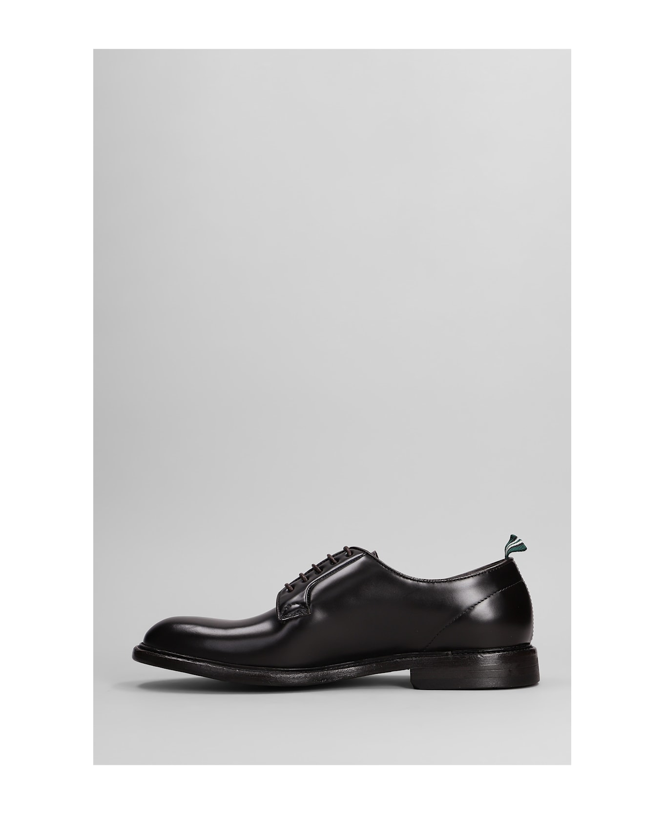 Green George Lace Up Shoes In Dark Brown Leather - dark brown