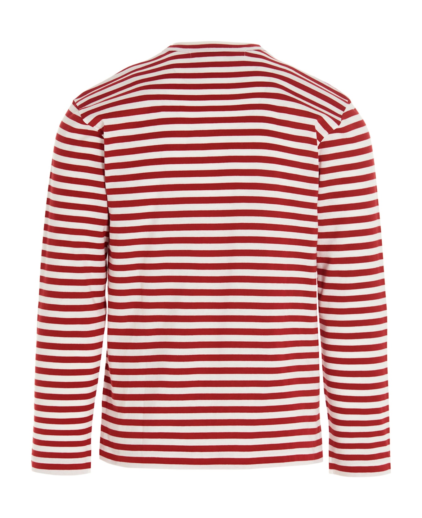 Comme des Garçons Play Logo Patch Stripes T-shirt - Red