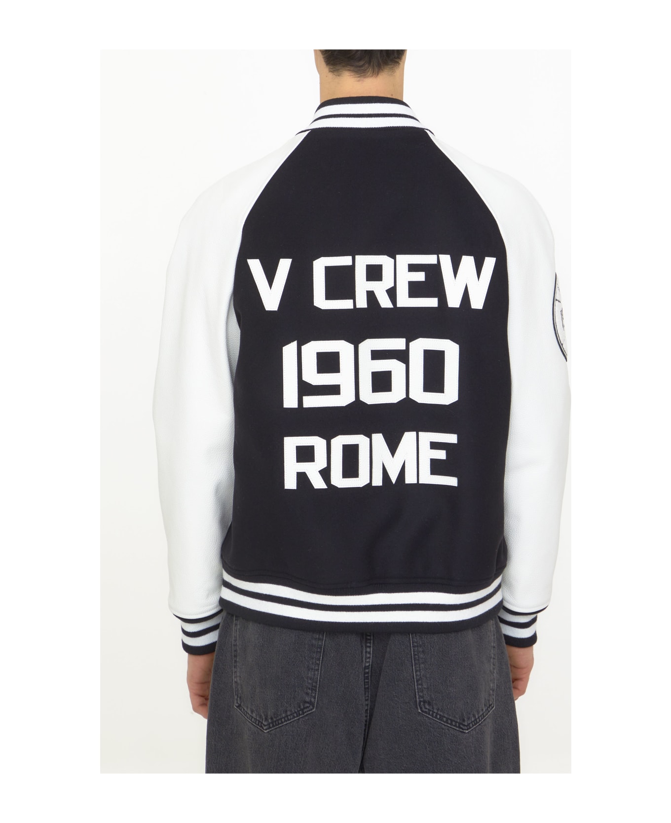 Valentino Garavani V Crew Patch Bomber Jacket - Black, white