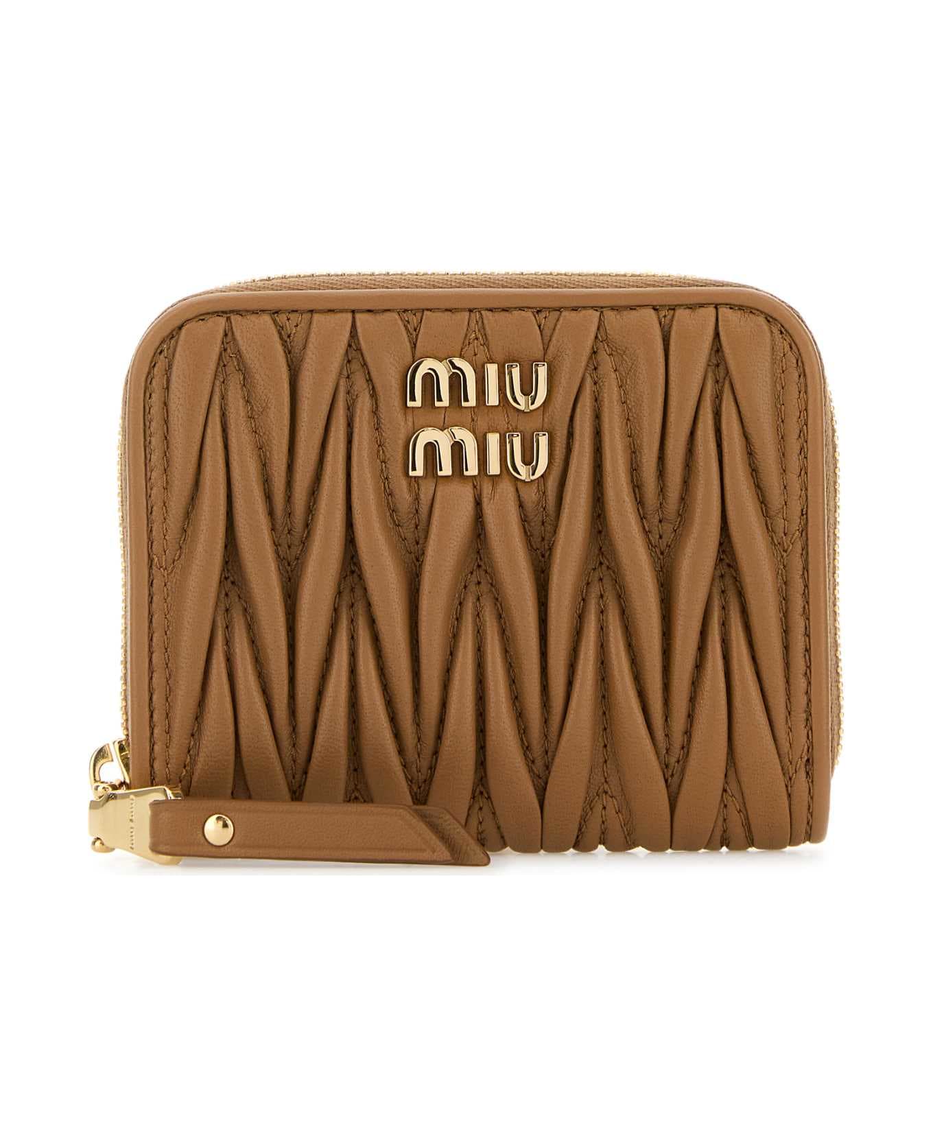 Miu Miu Camel Leather Coin Purse - CARAMEL