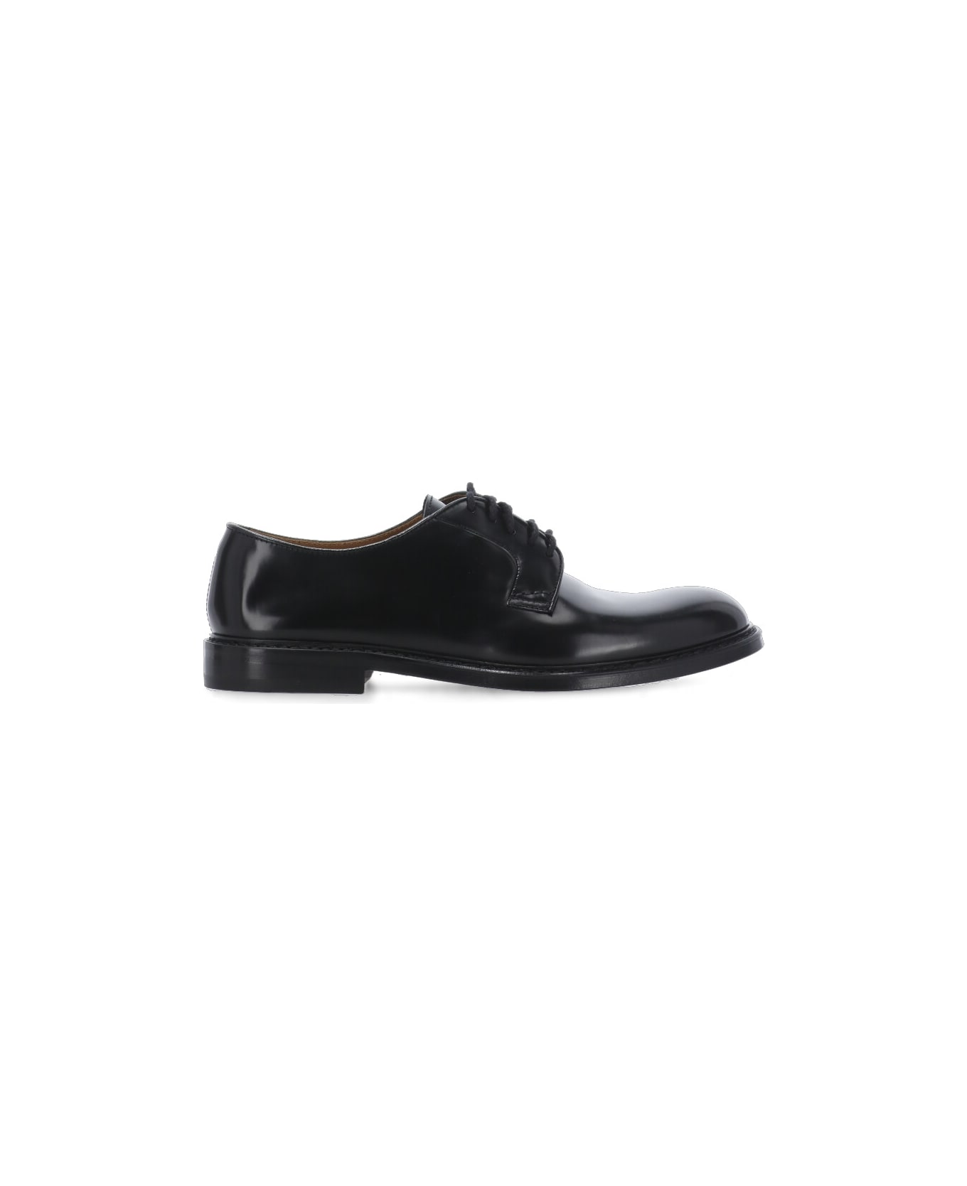 Doucal's Smooth Leather Lace-up Shoes - Black ローファー＆デッキシューズ