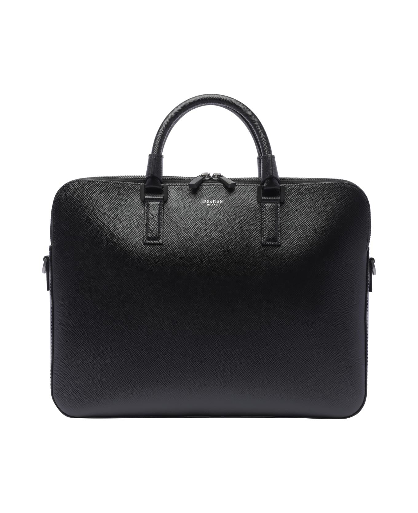 Serapian Business Bag Slim Double Zip - Black