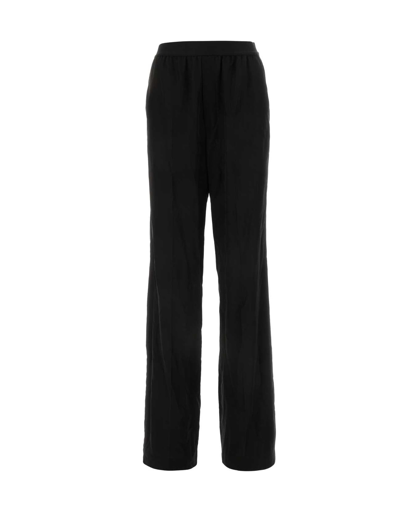 Balenciaga Black Cotton Wide-leg Pant - Black