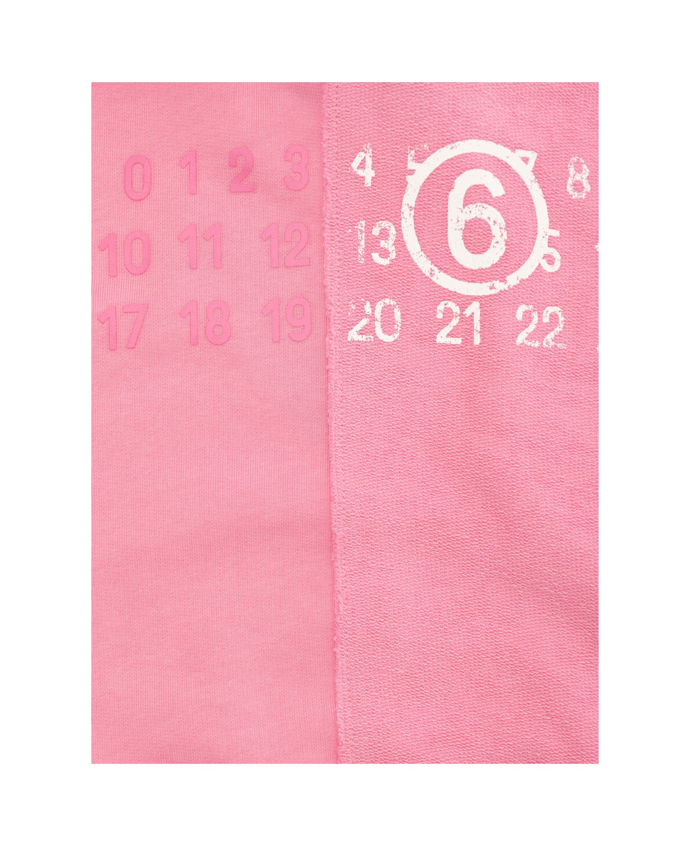 MM6 Maison Margiela Pink Hooded Sweatshirt With Logo Print On The Front In Cotton Girl - Pink