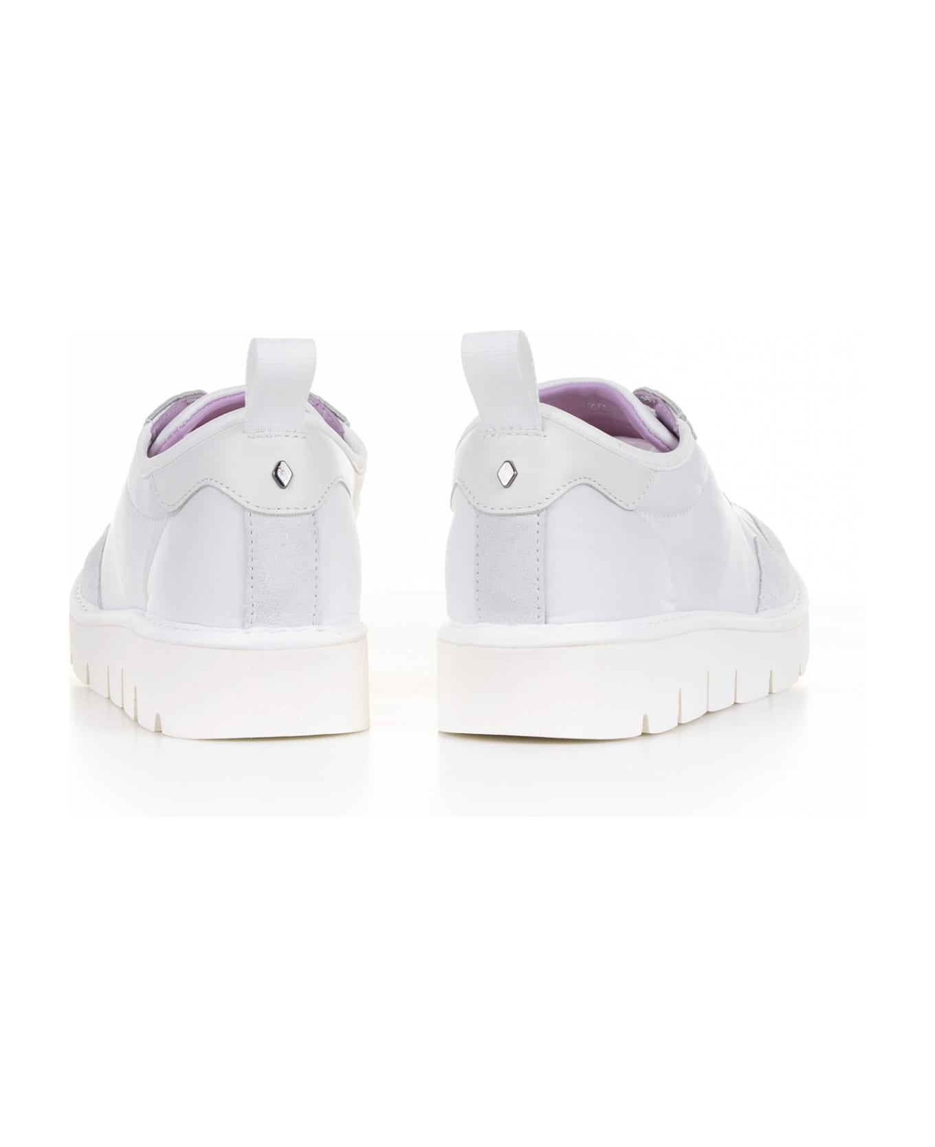 Panchic Slip On Sneakers In Nylon And Suede - WHITE