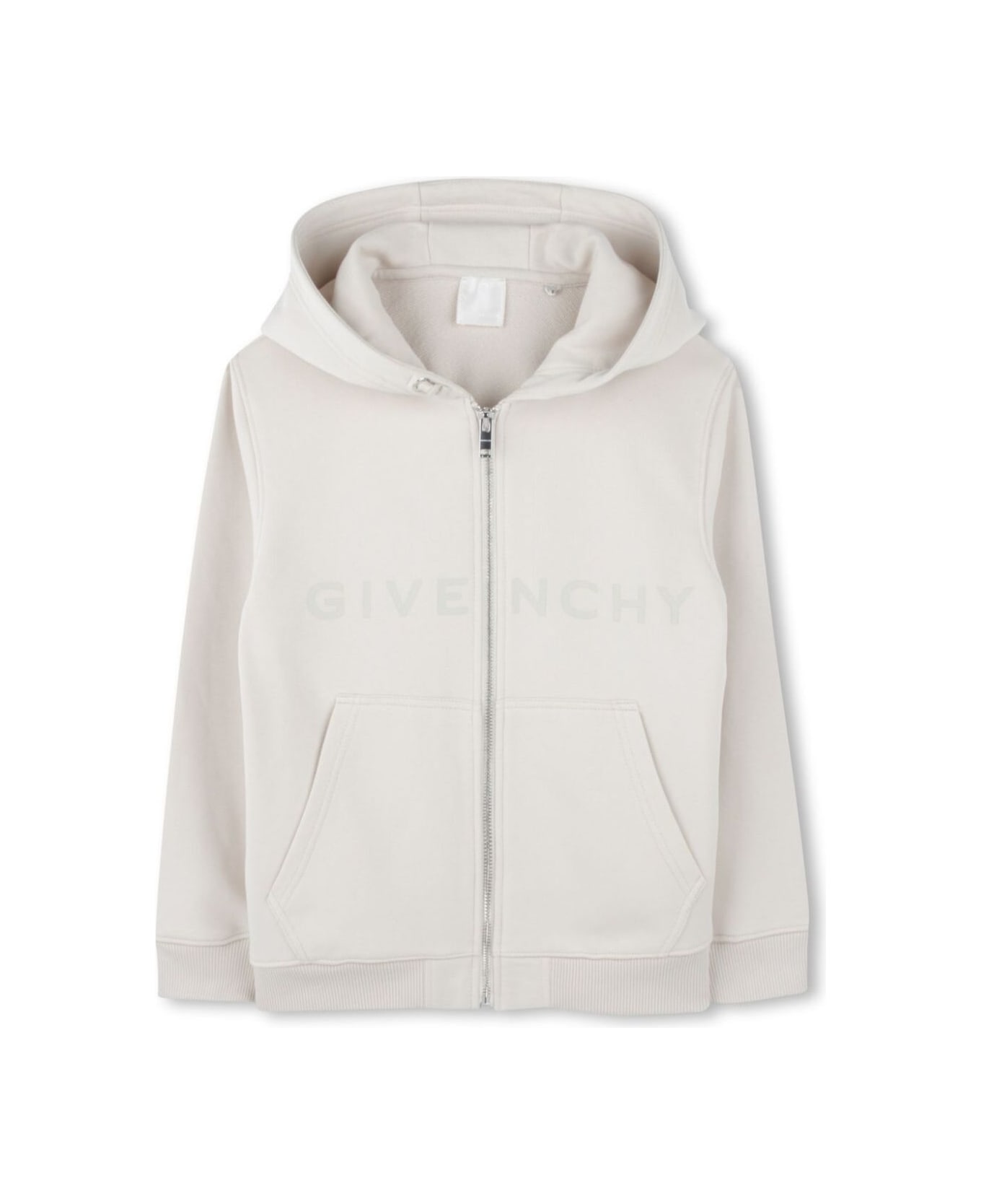 Givenchy White Sweatshirt With Logo Lettering On The Front And Rear Maxi 4g Logo Pint In Cotton Blend Boy - White