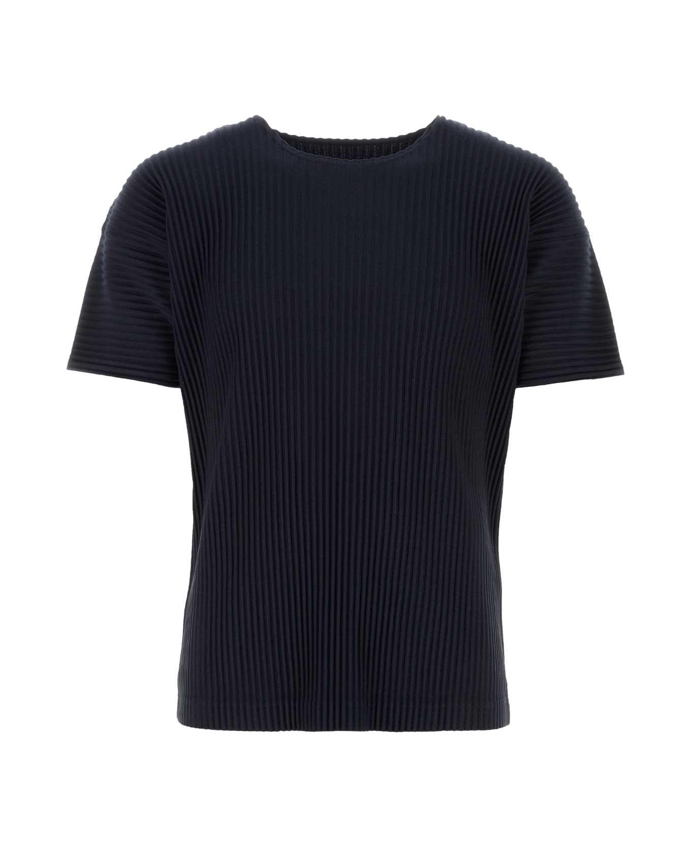 Homme Plissé Issey Miyake Black Polyester T-shirt - NAVY