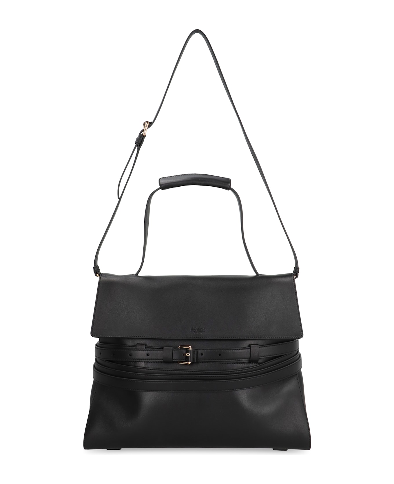 Moschino Tie Me Medium Leather Handbag - black トートバッグ