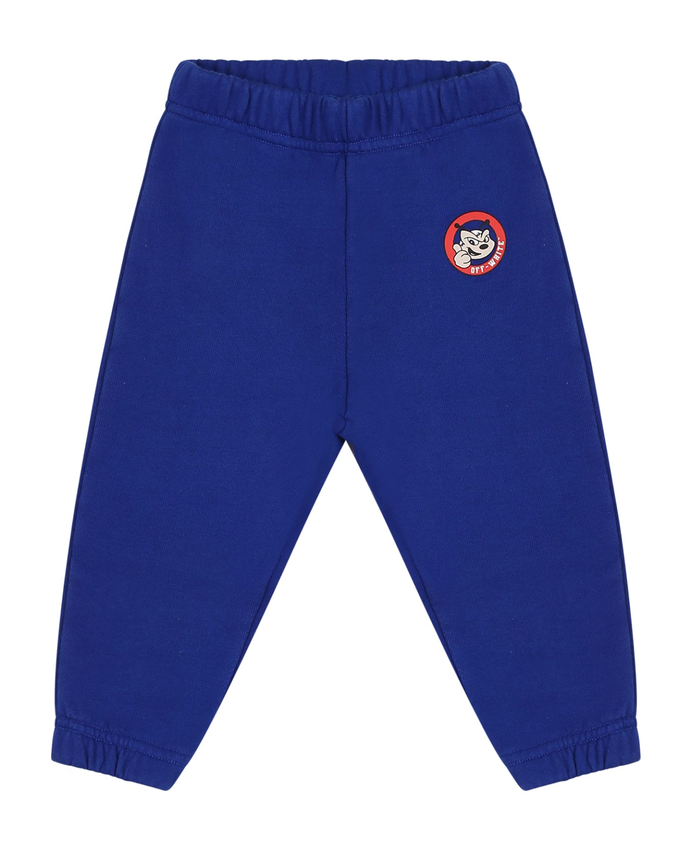 Off-White Blue Trackpants For Baby Boy - Blue