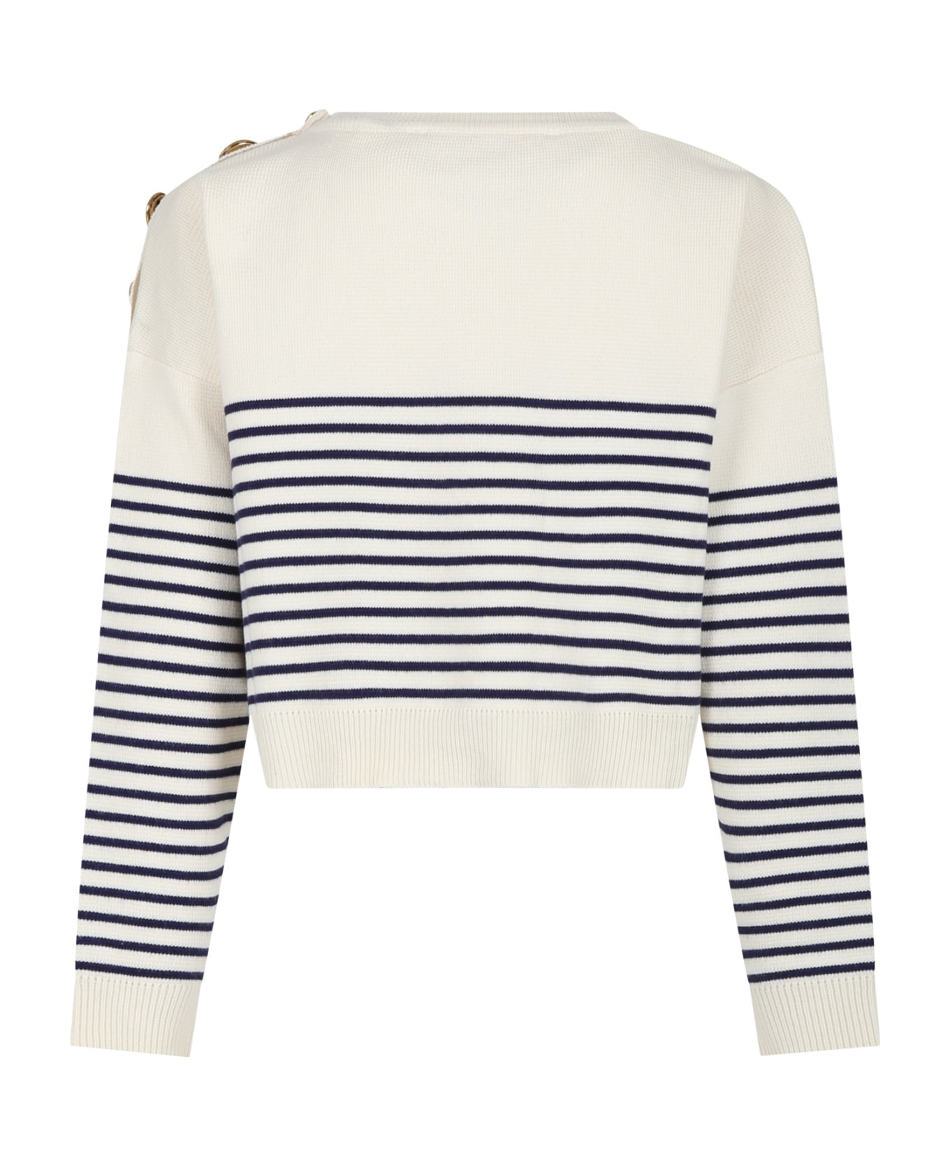 Philosophy di Lorenzo Serafini Kids Ivory Sweater For Girl With Logo - Ivory