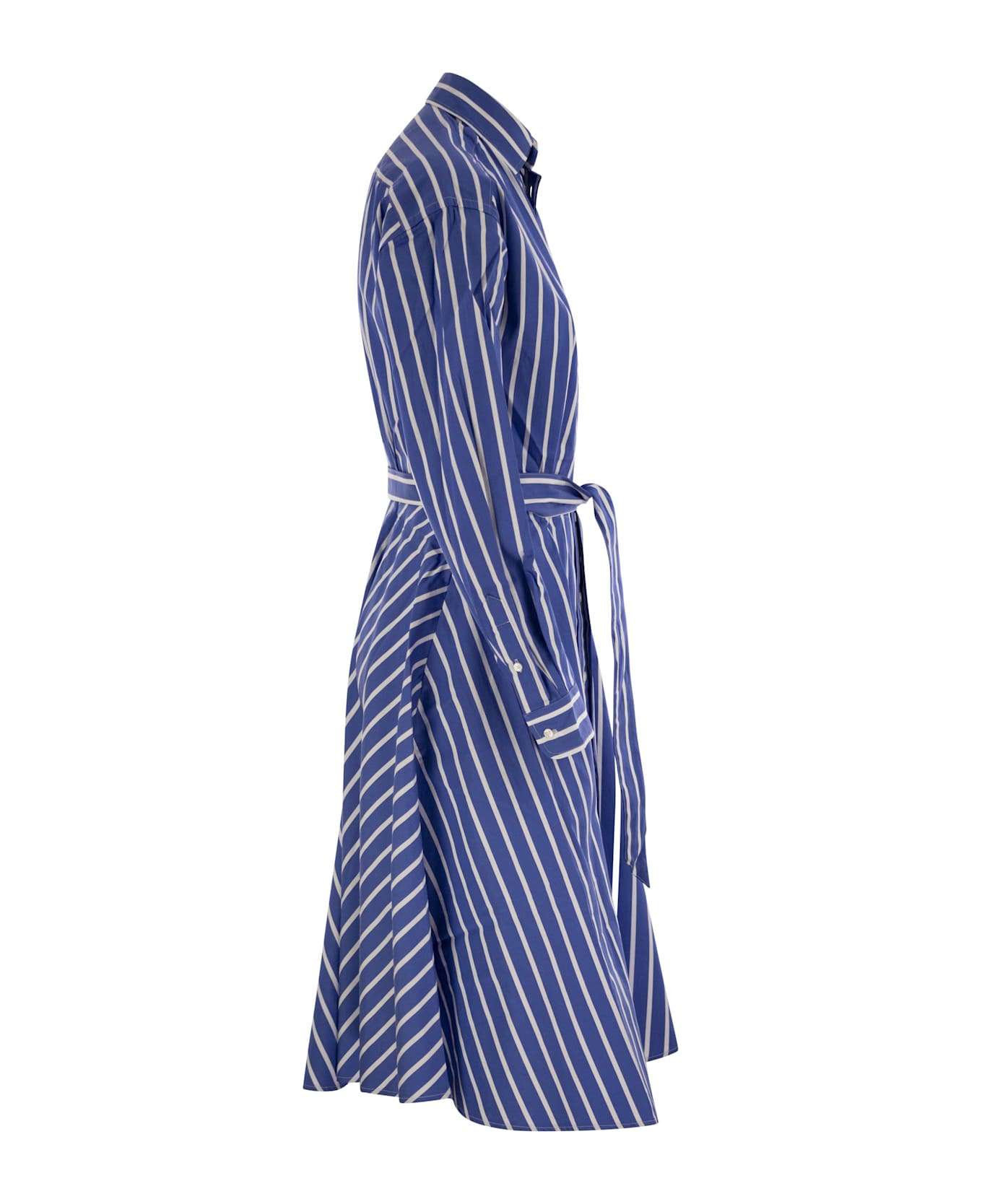 Polo Ralph Lauren Striped Chemisier With Belt - Bluette