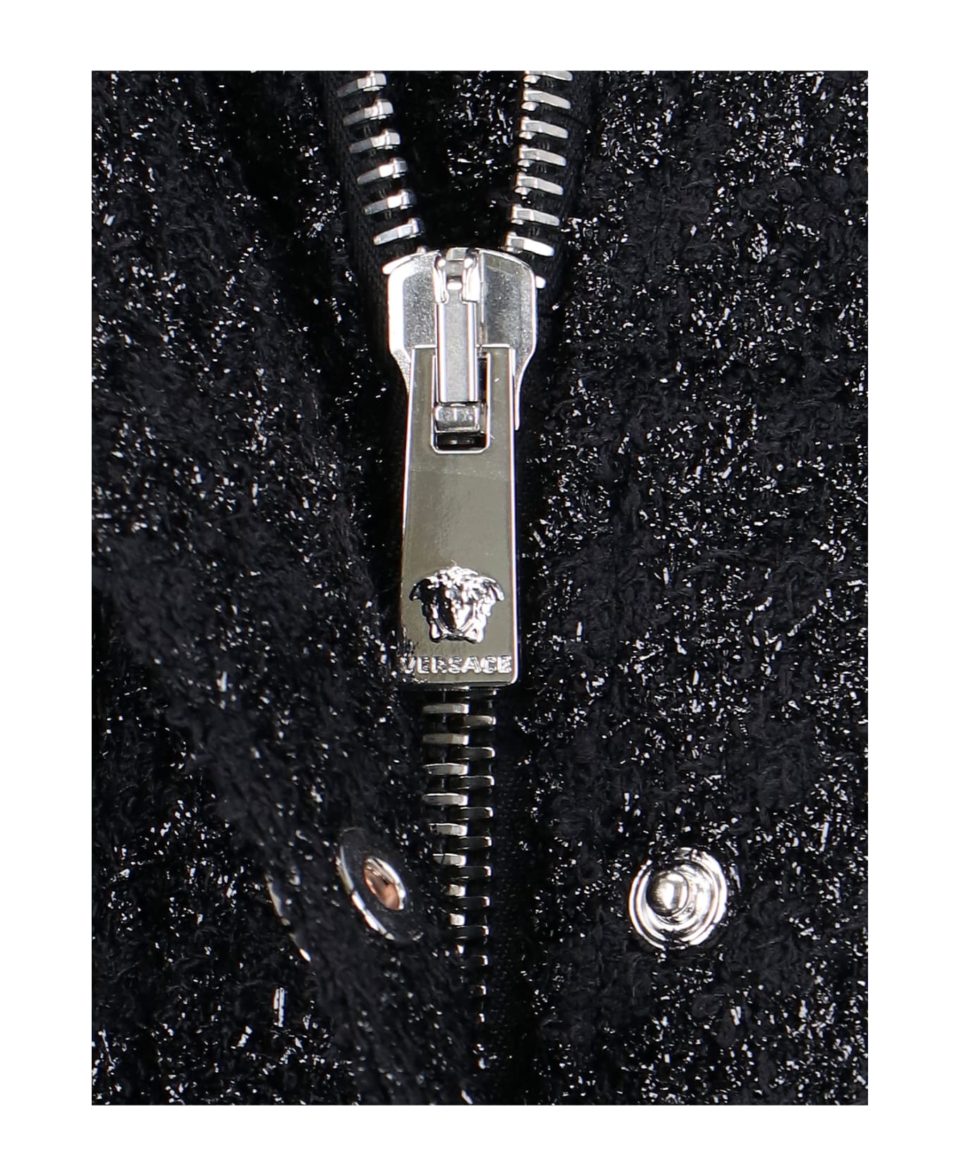 Versace Black Virgin Wool Blend Jacket - Black カーディガン