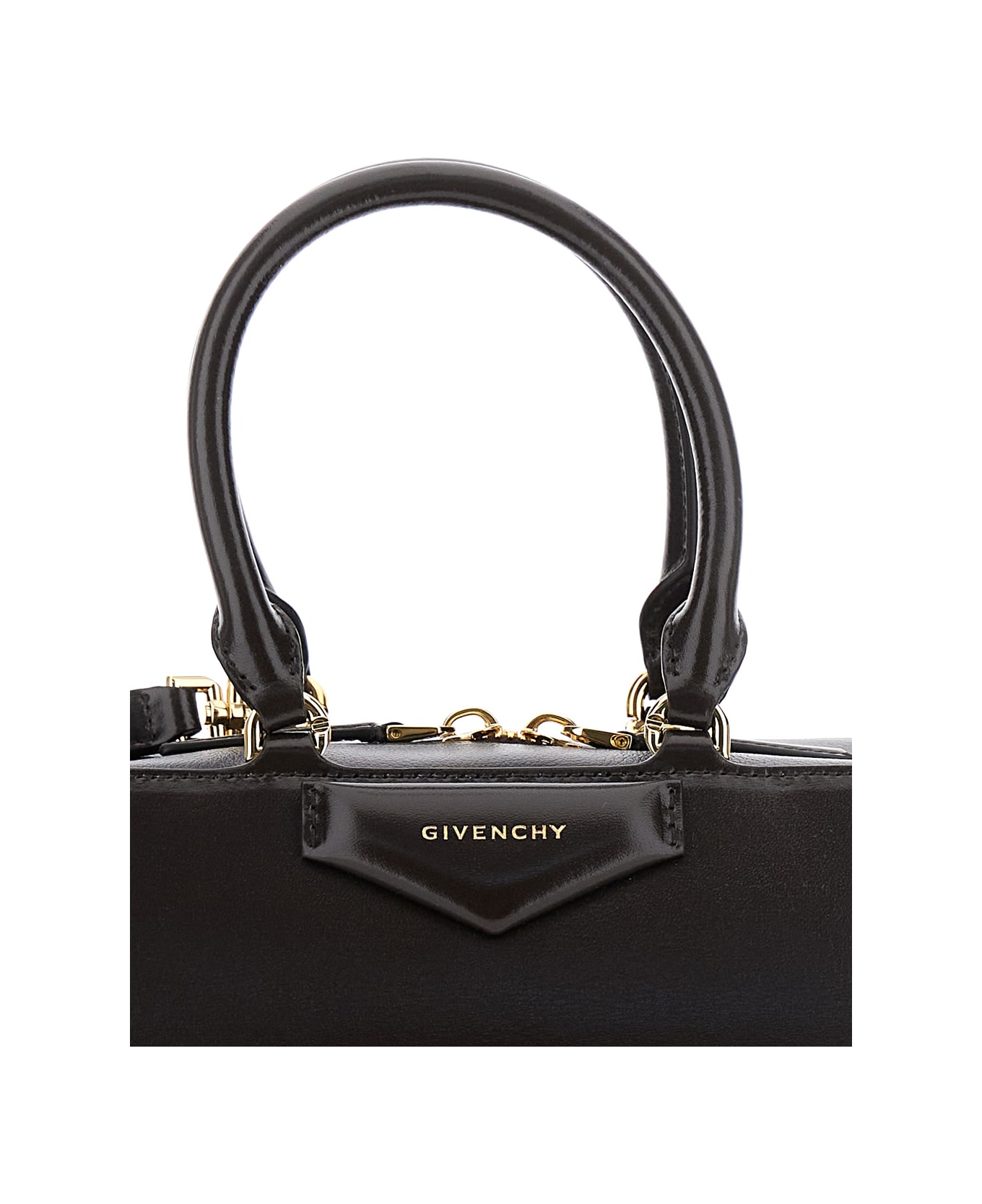 Givenchy 
antigona East West
 Brown Small Handbag With Adjustable And Removable Shoulder Strap And Logo Lettering On The Front In Leather Woman - Brown