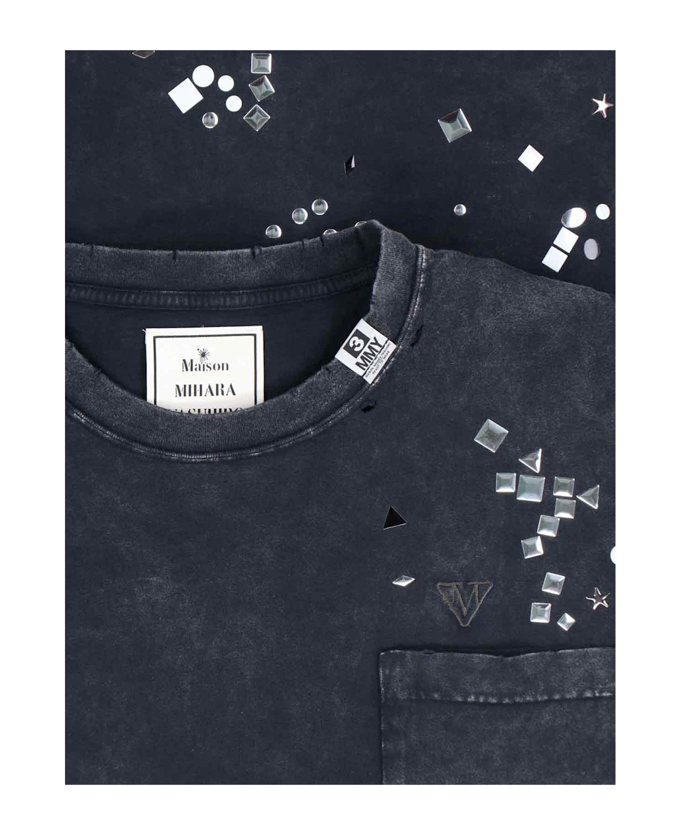 Mihara Yasuhiro Logo T-shirt With Studs - Black  