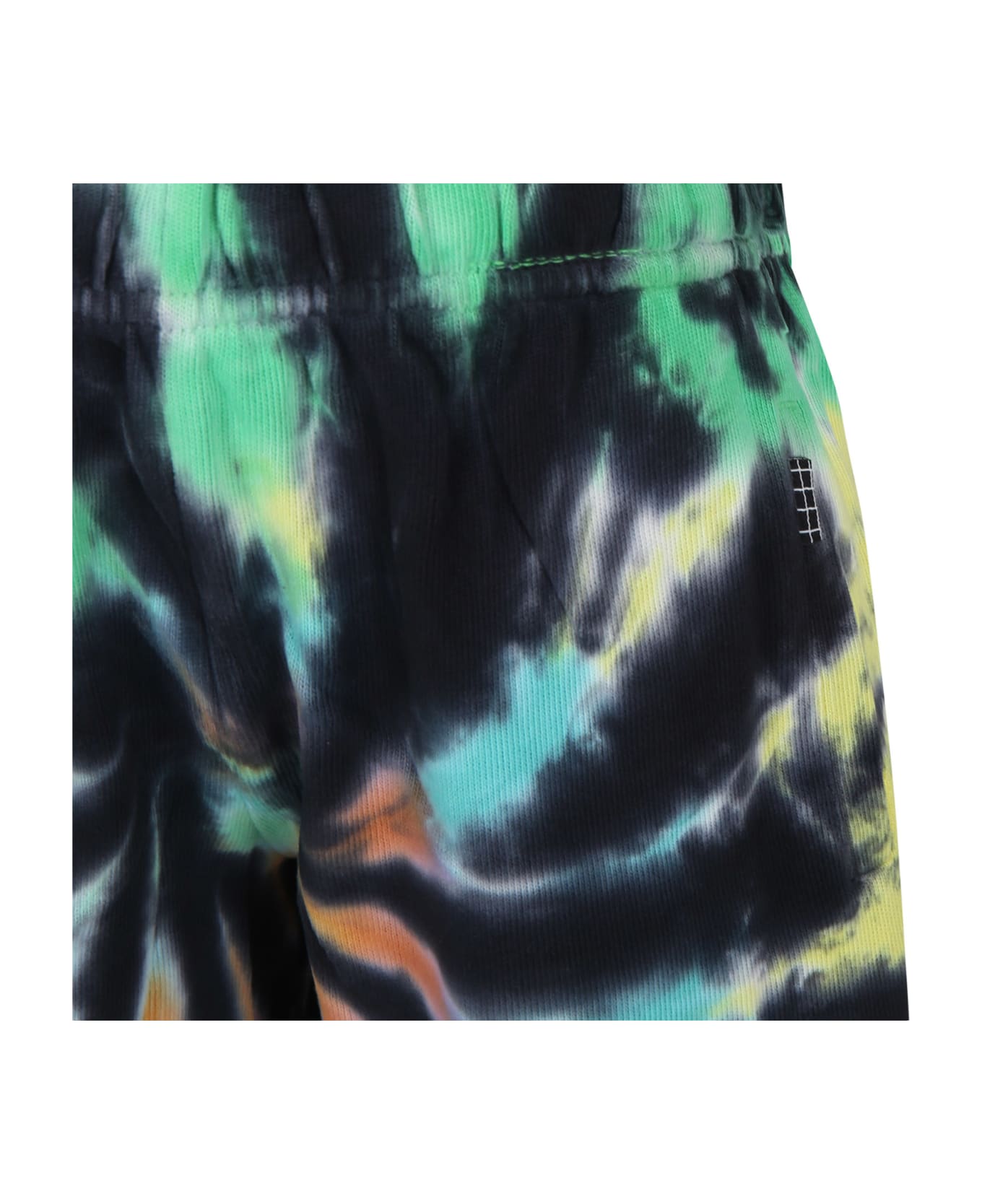 Molo Black Shorts For Boy With Tie-dye Print - Multicolor ボトムス