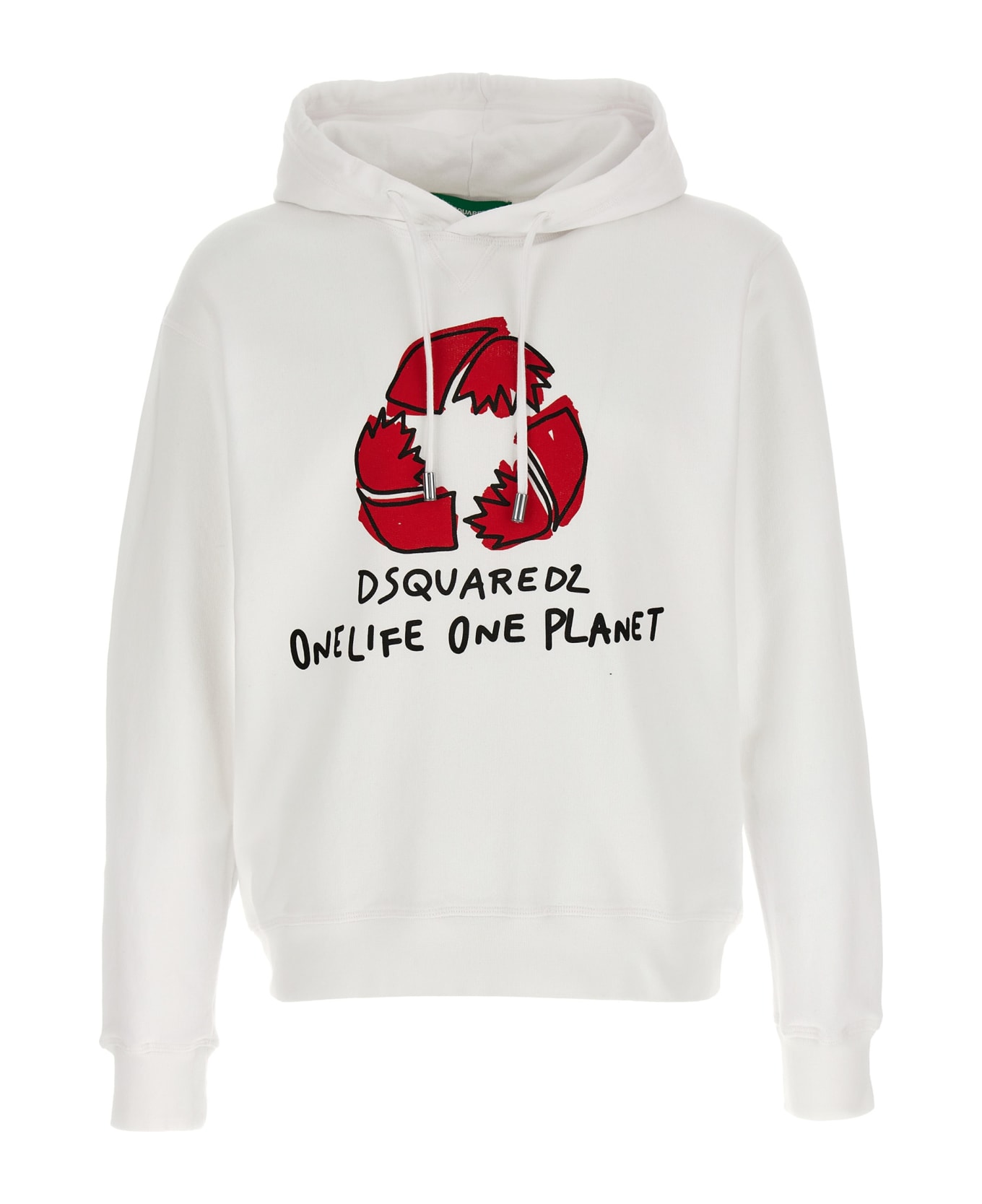 Dsquared2 One Life One Planet 'recycled Leaf' Hoodie - White