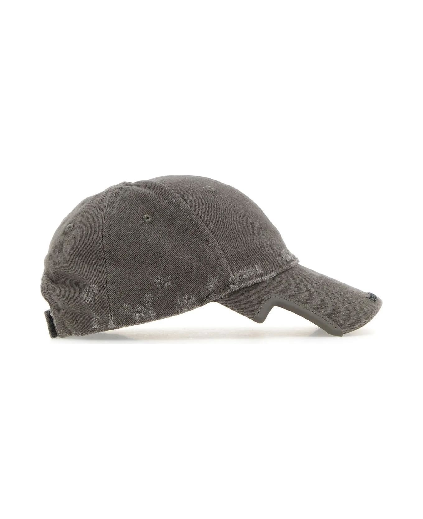 Balenciaga Dark Grey Drill Baseball Cap - Grey