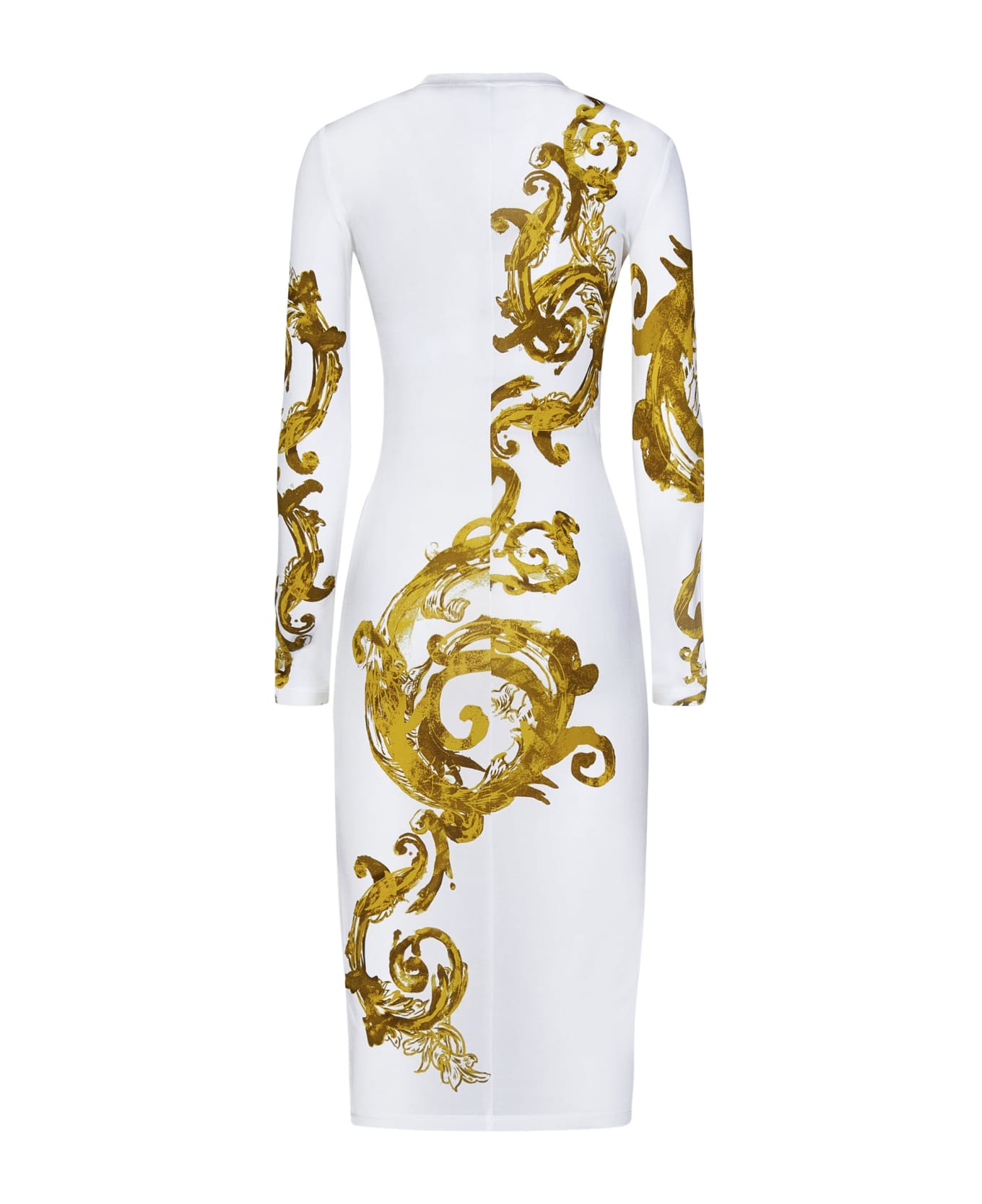 Versace Jeans Couture Watercolour Couture Midi Dress - White
