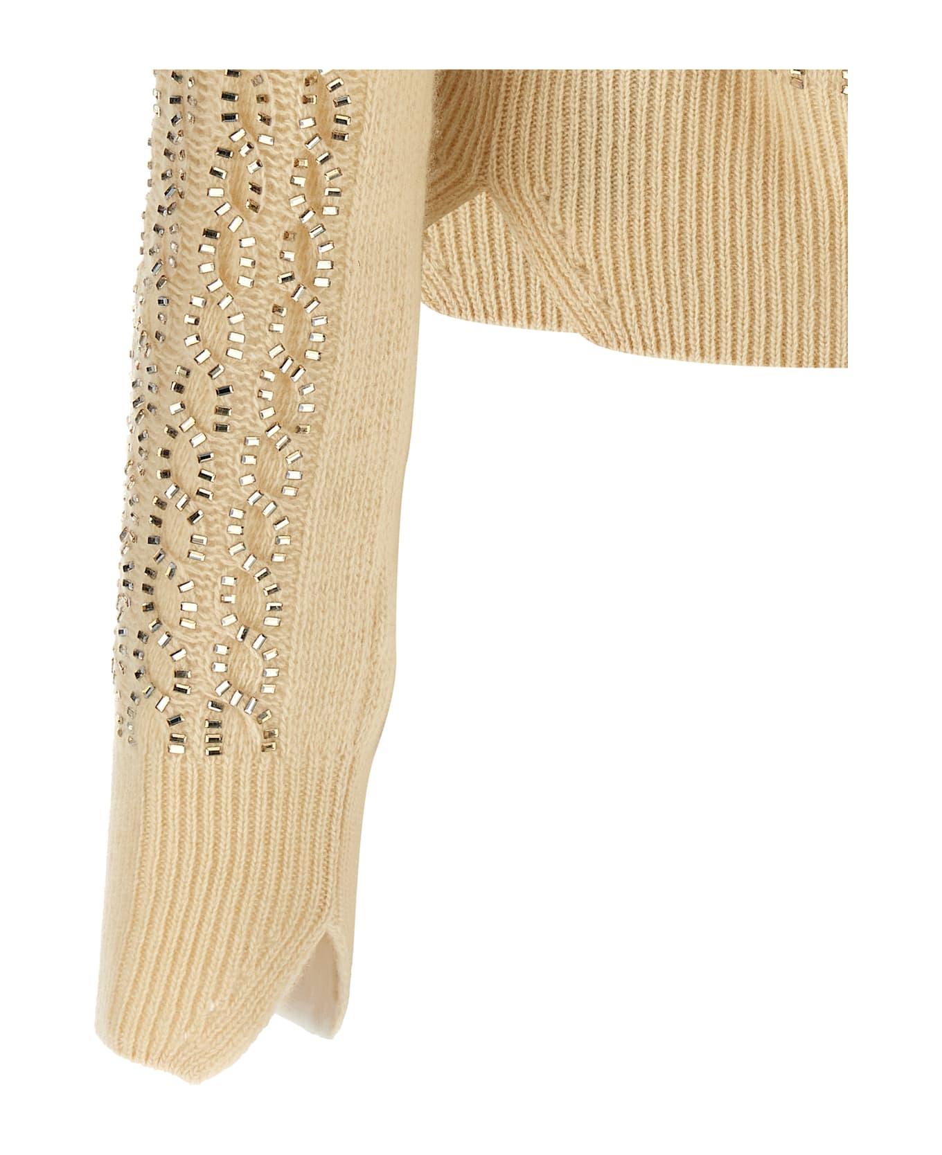Ermanno Scervino Baguette Studded Sweater - Beige