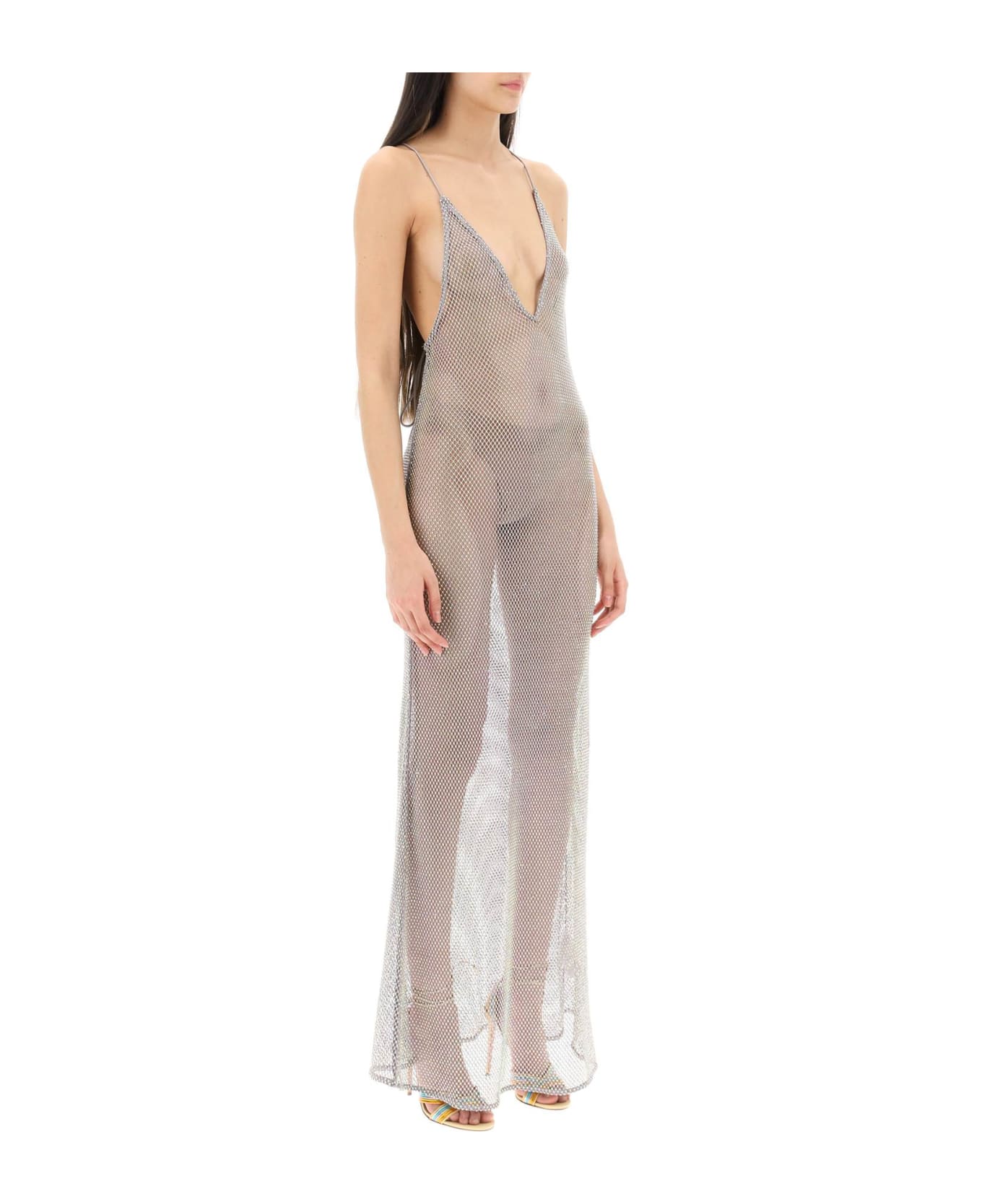 Ganni Sequin Mesh Dress - SILVER (Silver) ワンピース＆ドレス
