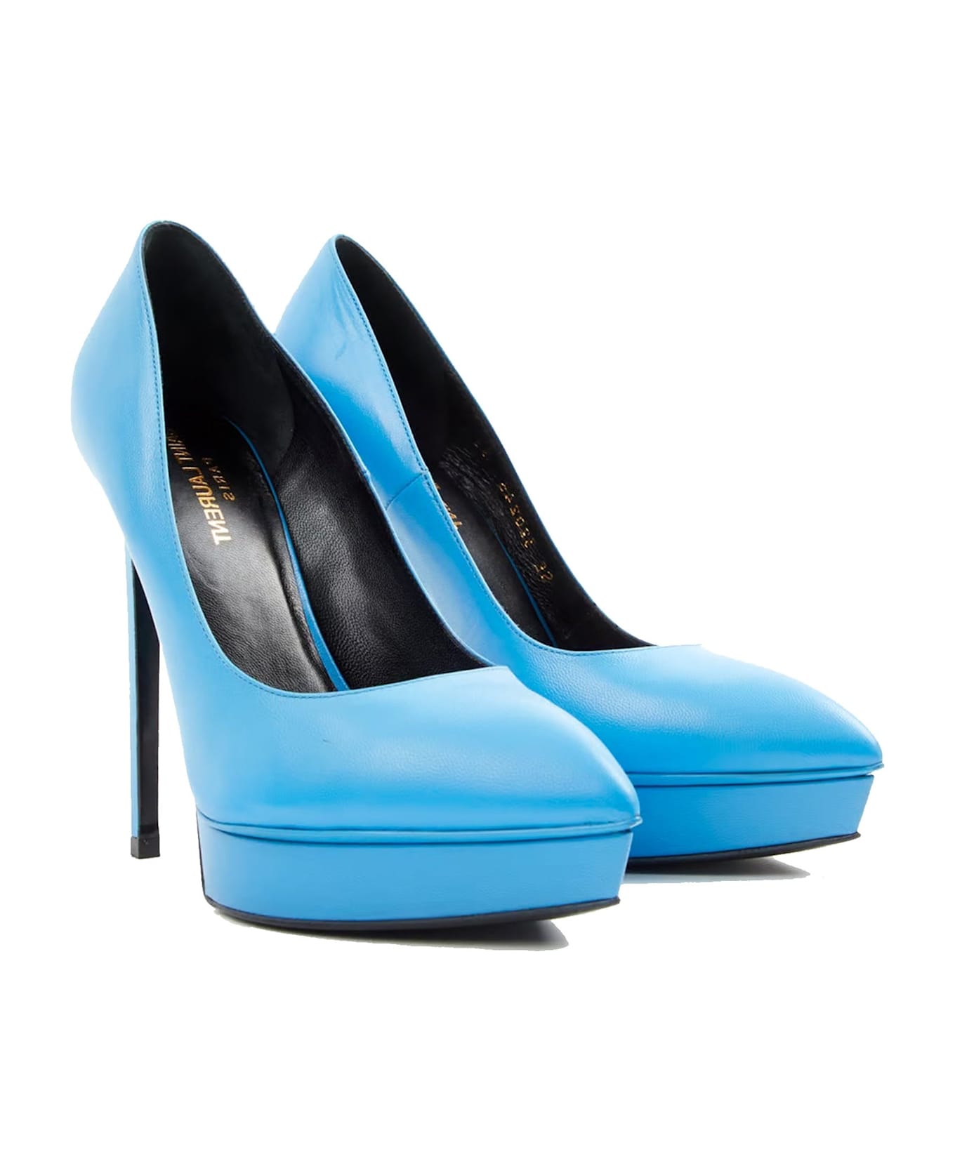 Saint Laurent Leather Janis Pumps - Blue ハイヒール