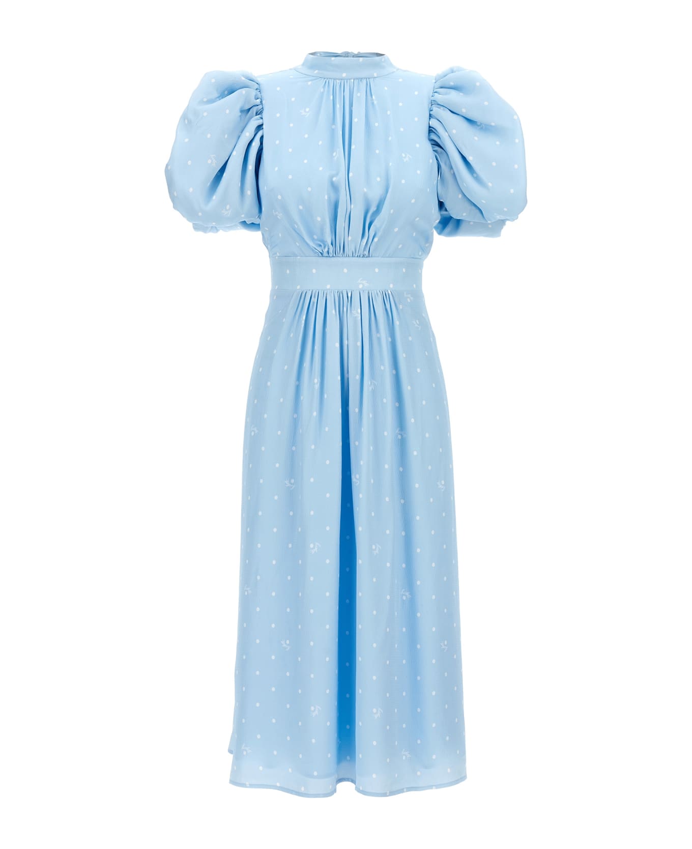 Rotate by Birger Christensen 'textured Midi Puffy' Dress - Light Blue