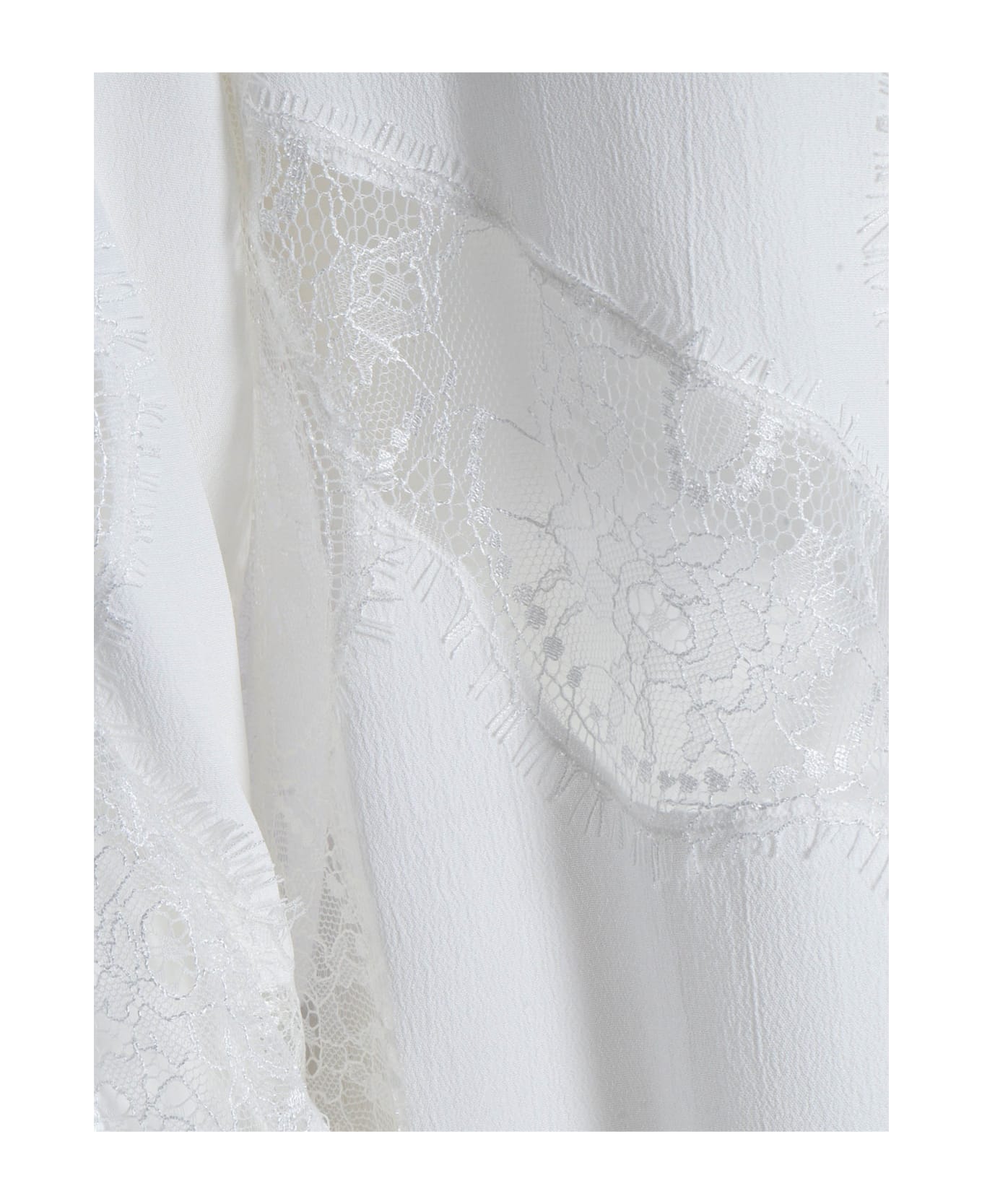 Parosh White Shirt With Lace - WHITE