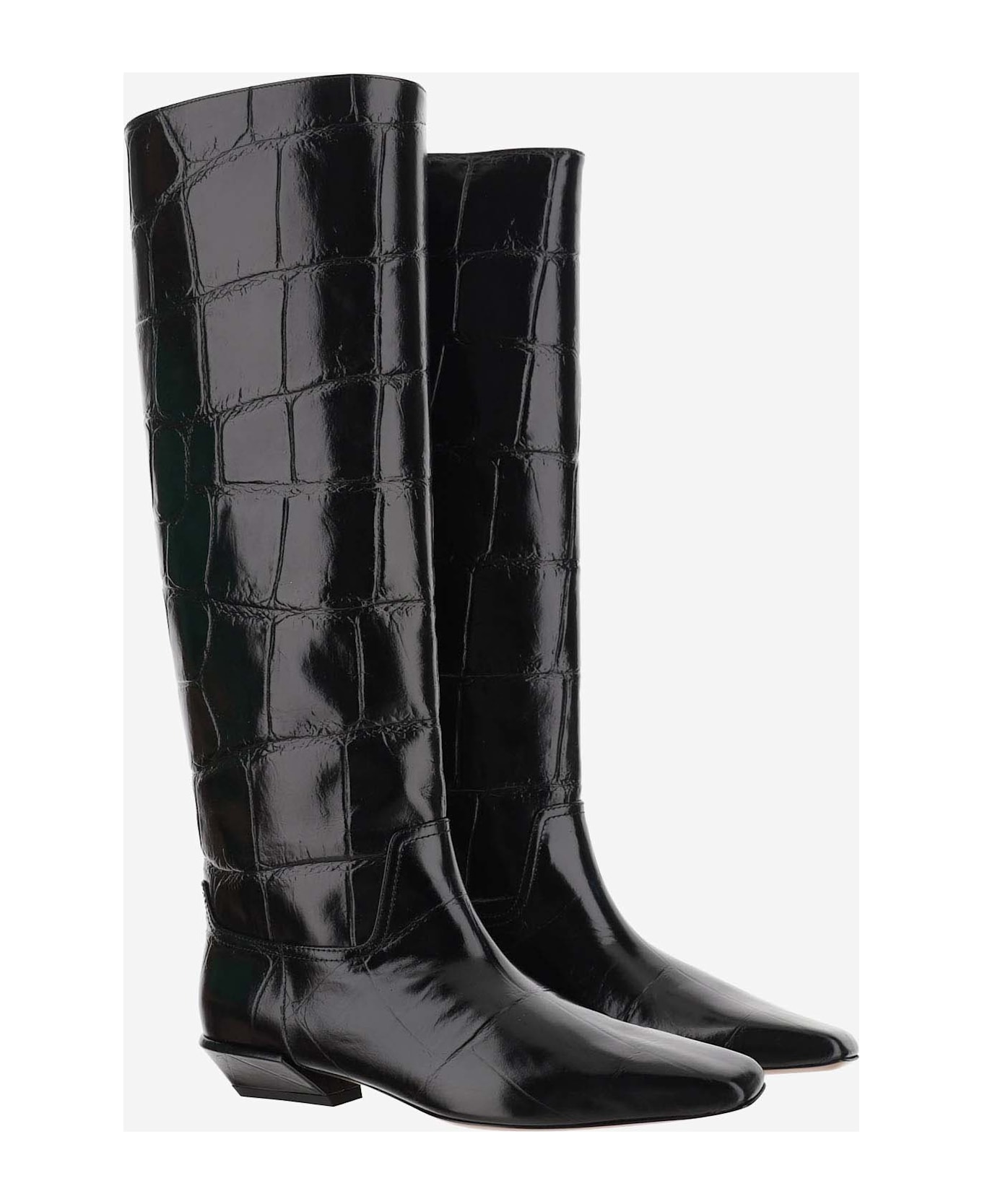 Paris Texas High Leather Boot - Black