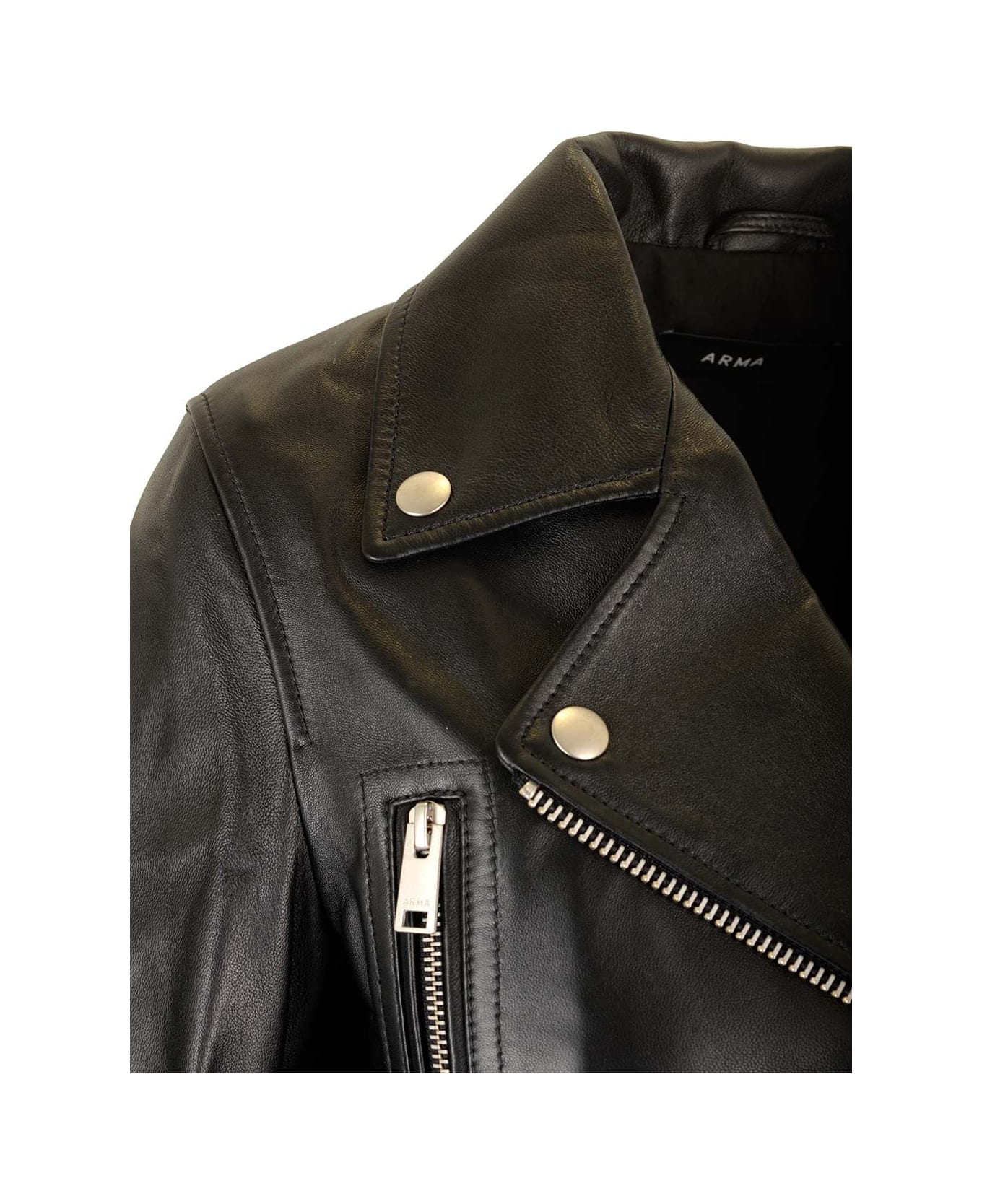 ARMA Nappa Leather Biker Jacket - Black