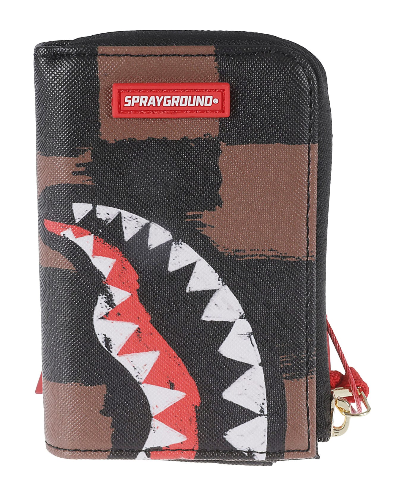 Sprayground Shark Zip-around Wallet - Brown