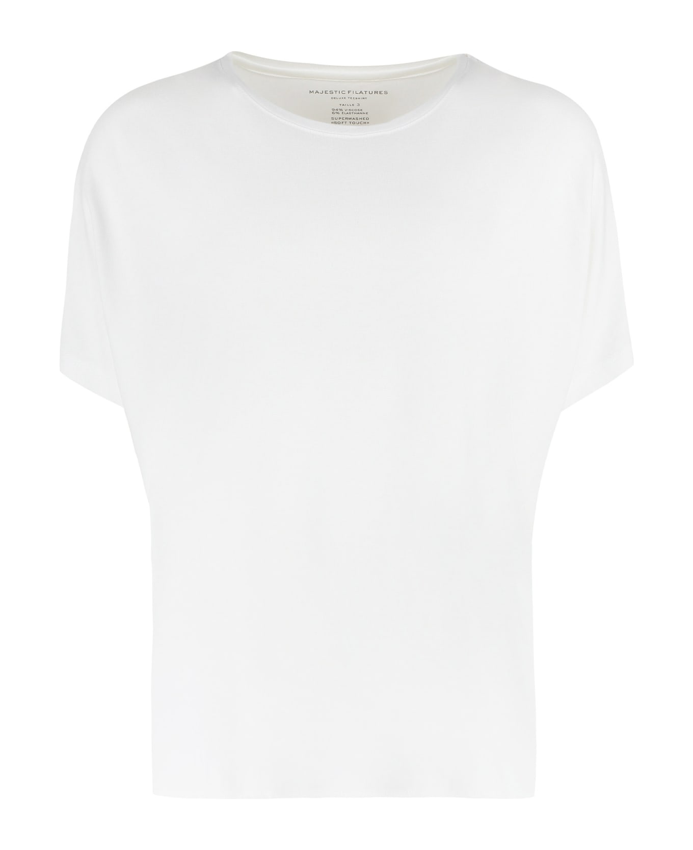 Majestic Filatures Viscose Crew-neck T-shirt - White Tシャツ