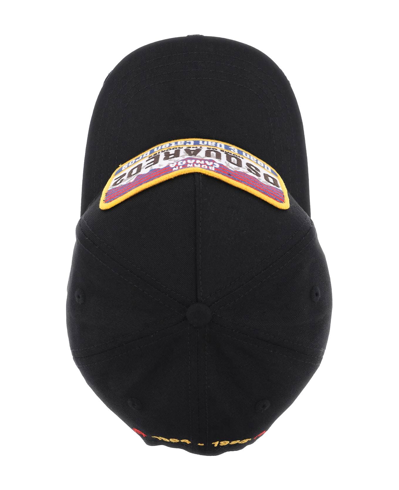 Dsquared2 Baseball Cap With Logoed Patch - BLACK (Black) 帽子
