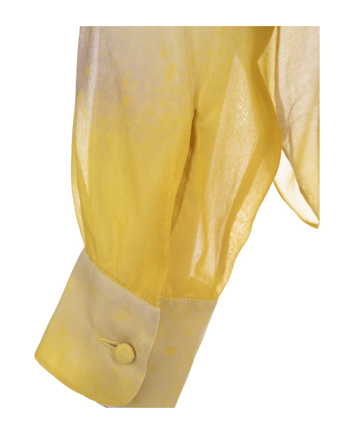 Gianluca Capannolo Yellow Silk Shirt With Gathering - Yellow ブラウス