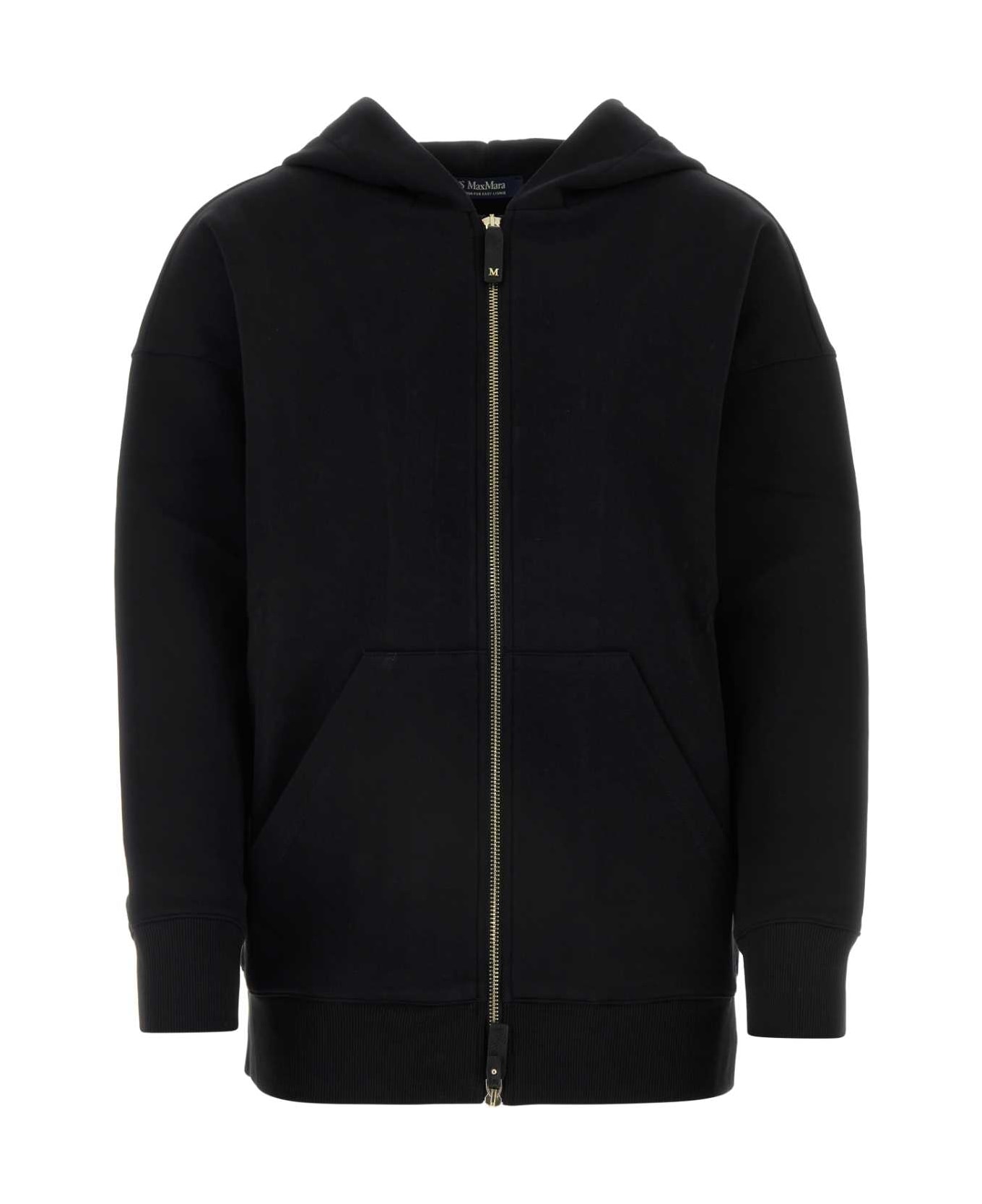 'S Max Mara Black Cotton Blend Doppia Oversize Sweatshirt - Black