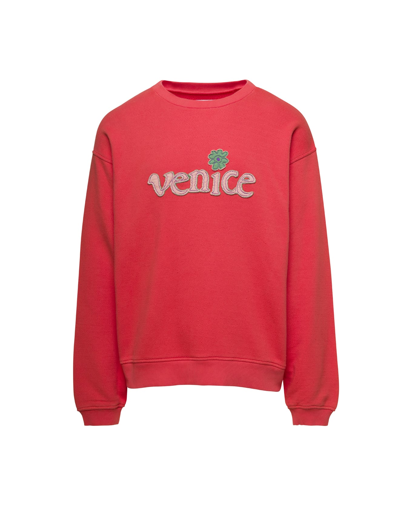 ERL Men Red Venice Crewneck Knit - RED